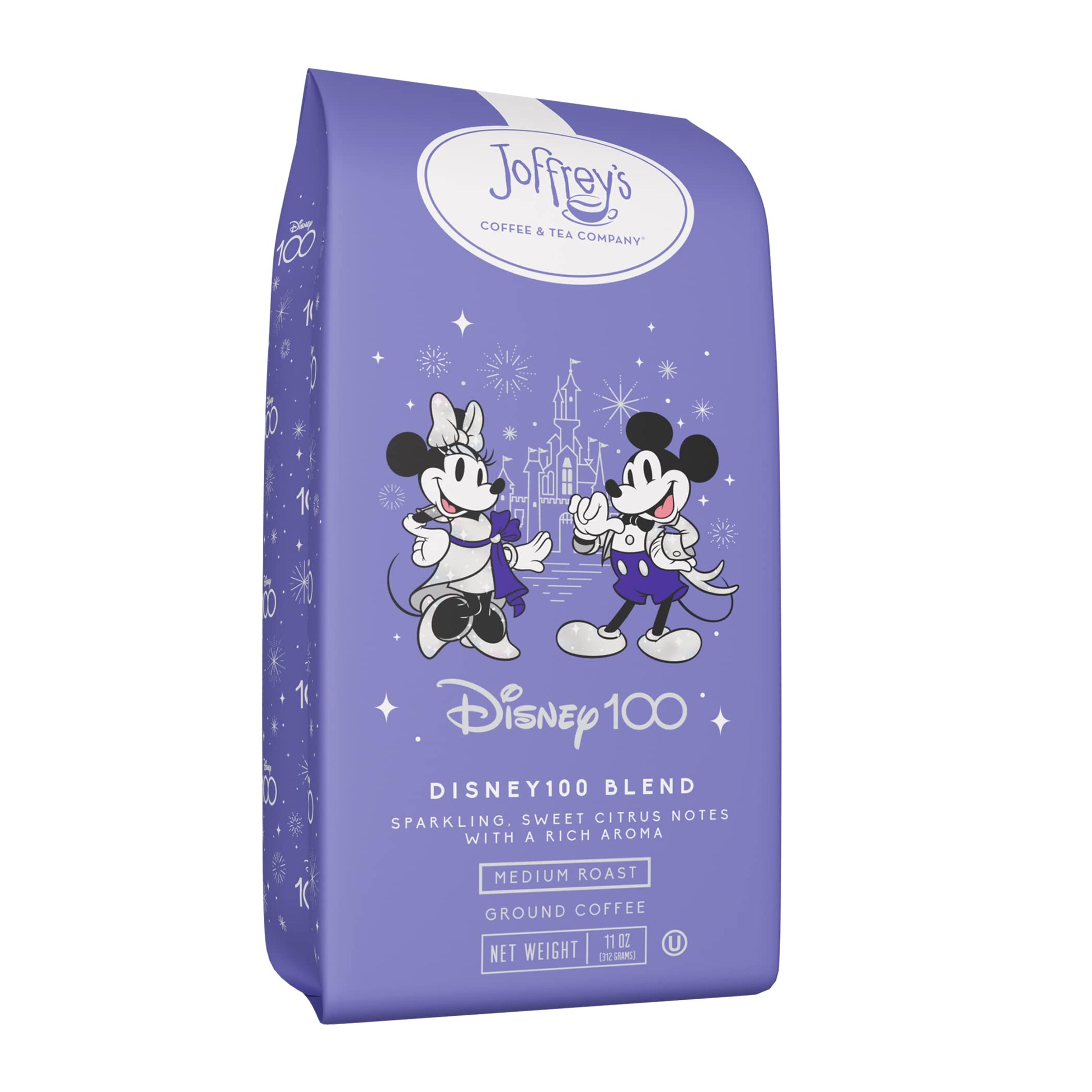 Joffrey's Coffee - Disney100 Blend, Disney Specialty Coffee Collection, Delicate Notes of Sparkling Citrus Flavor, Artisan Medium Roast, 100% Arabica Beans, Brew or French Press (Ground, 11oz)