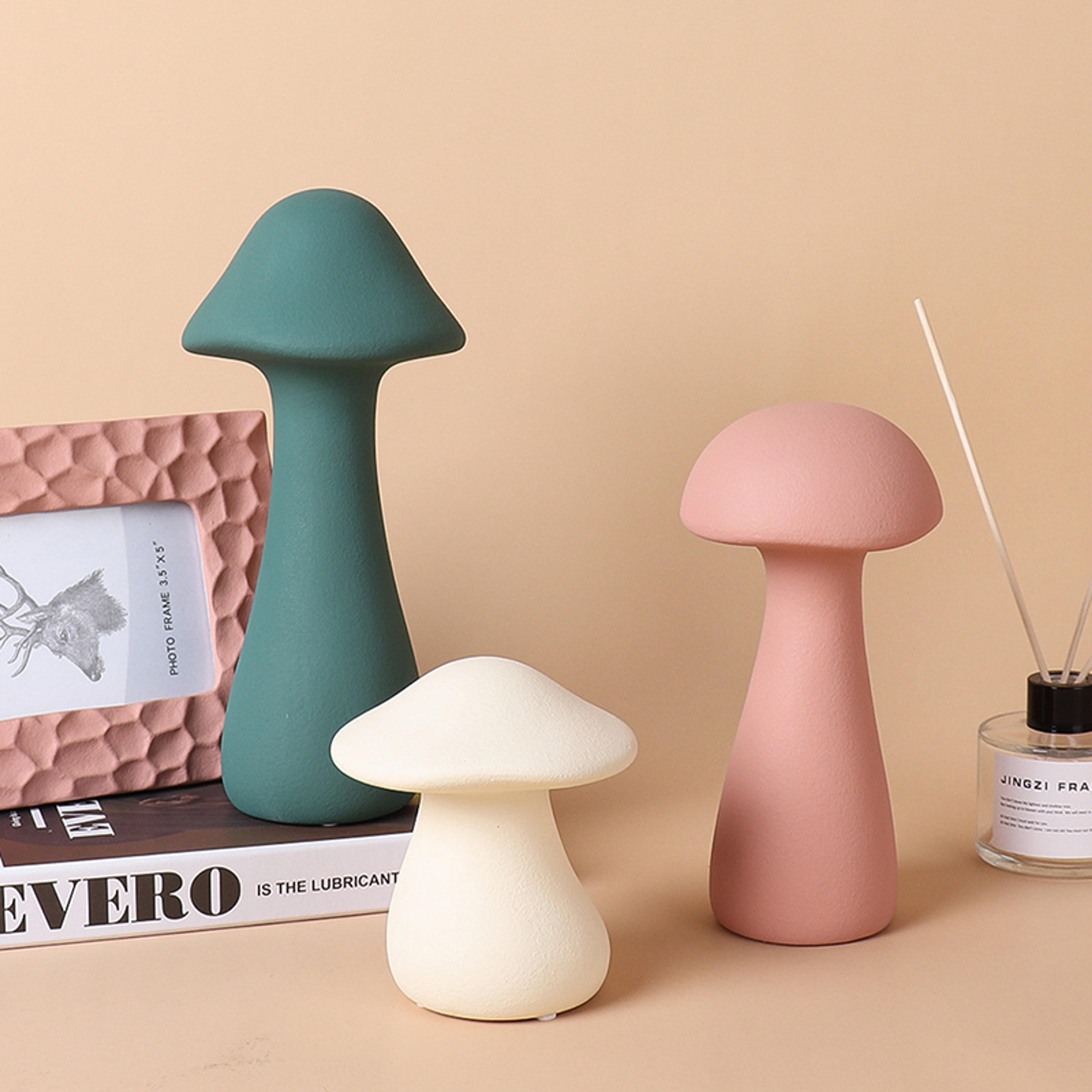 Creativity Mushroom Ceramic Ornaments Modern Simple Desktop Model Home Living Room Decoration M - Walmart.com