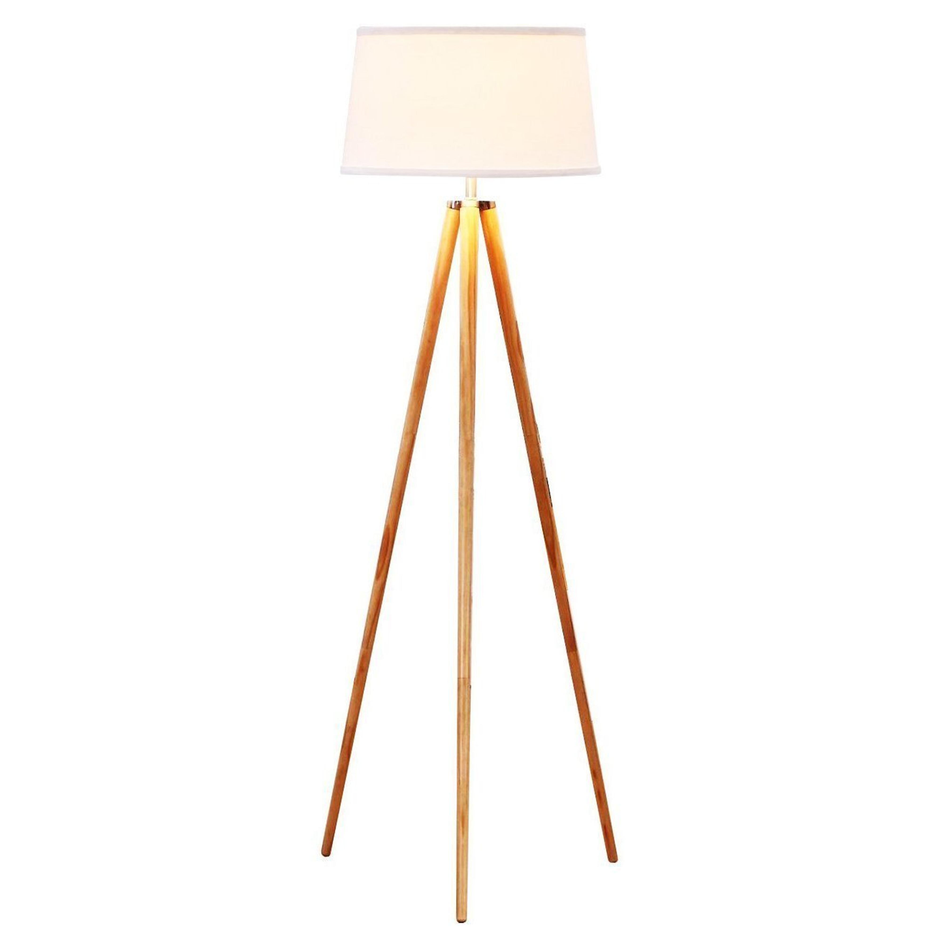 Brightech - Emma Tripod Floor Lamp - Classic Design for Contemporary or Traditional Living Rooms - Soft Ambient Lighting - White Shade