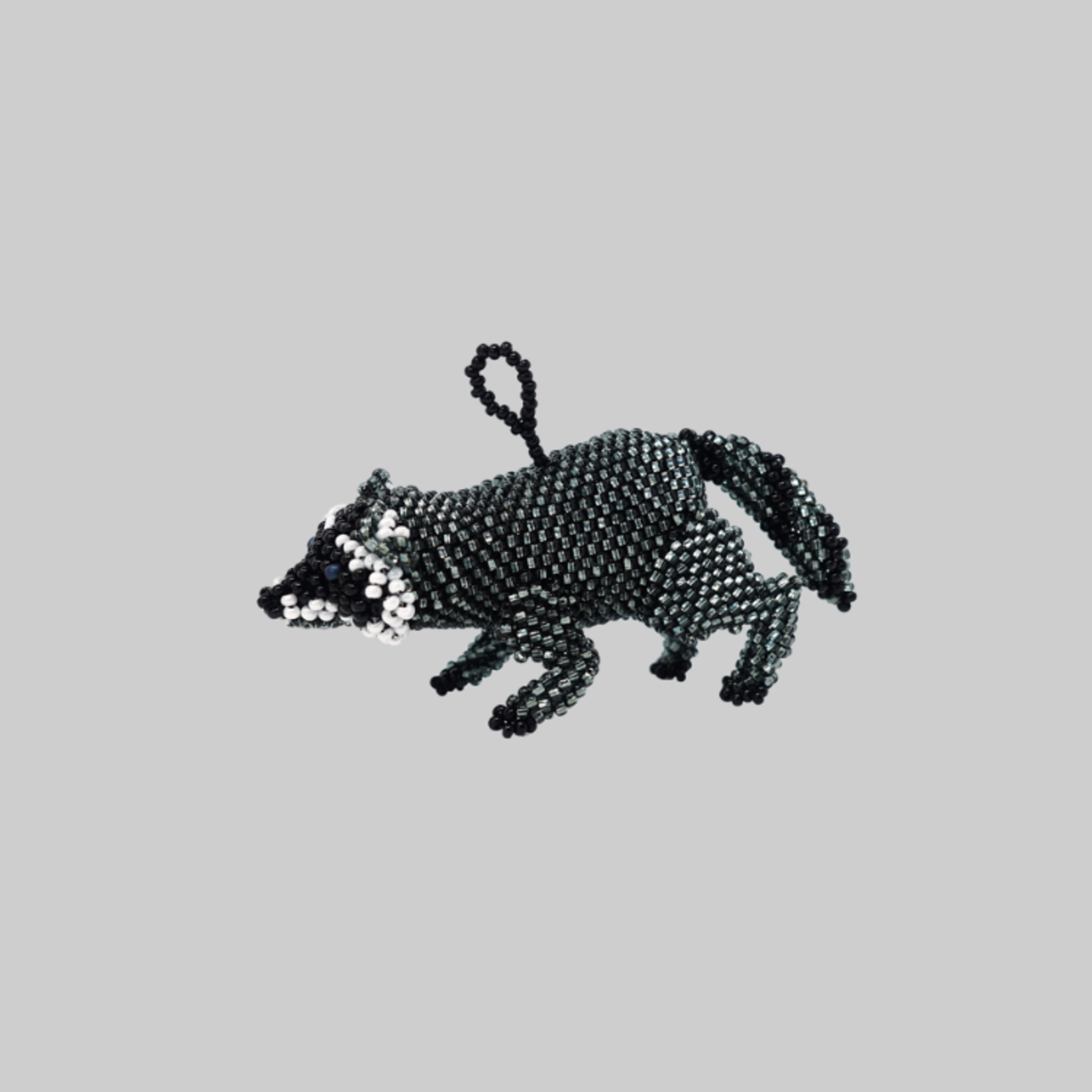 BEADED RACOON ORNAMENT