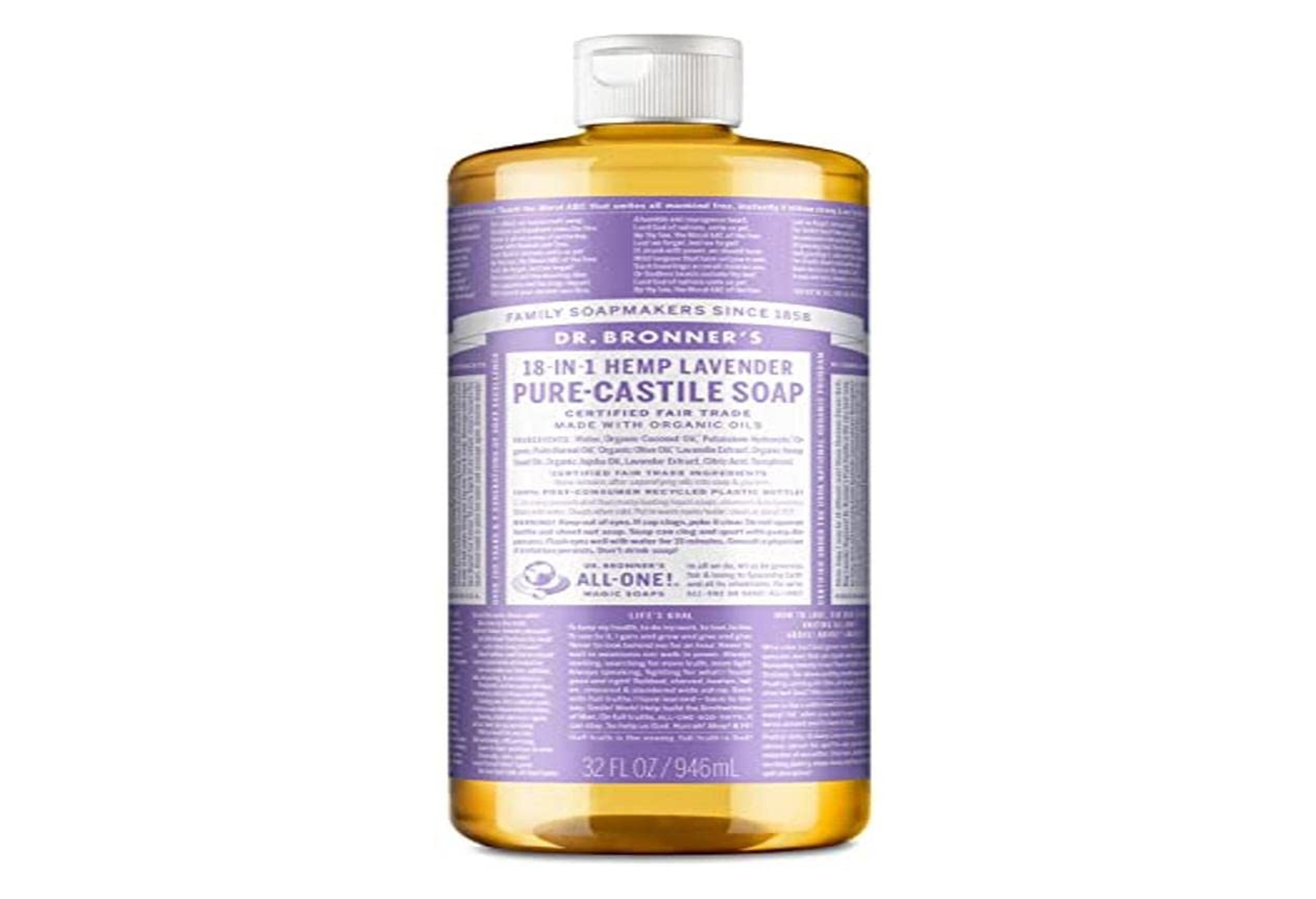 Dr. Bronner's Magic Soaps Pure-Castile Soap, 18-in-1 Hemp Lavender, 32-Ounce