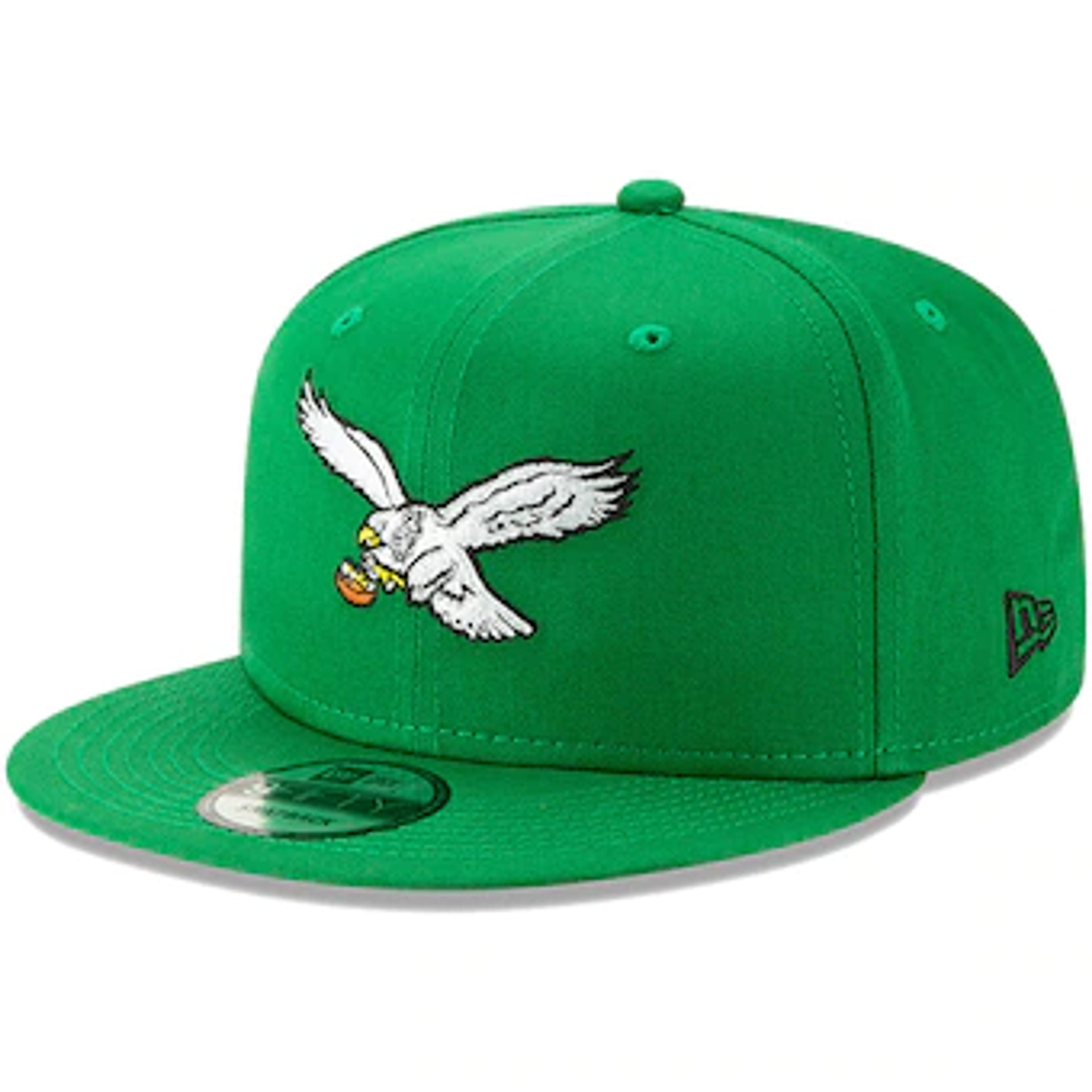 Men's Philadelphia Eagles New Era Kelly Green Throwback 9FIFTY Adjustable Snapback Hat