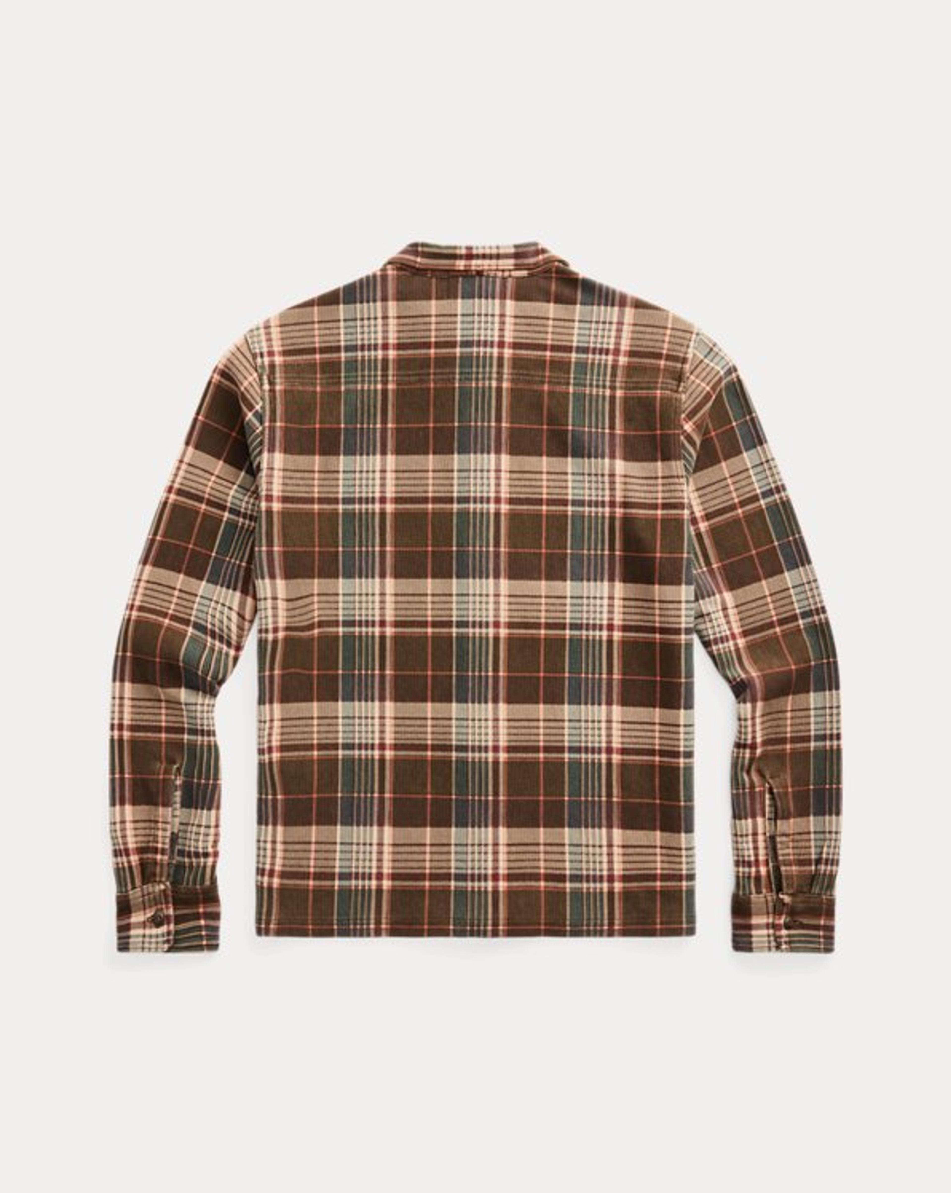 Plaid-Print Corded Workshirt