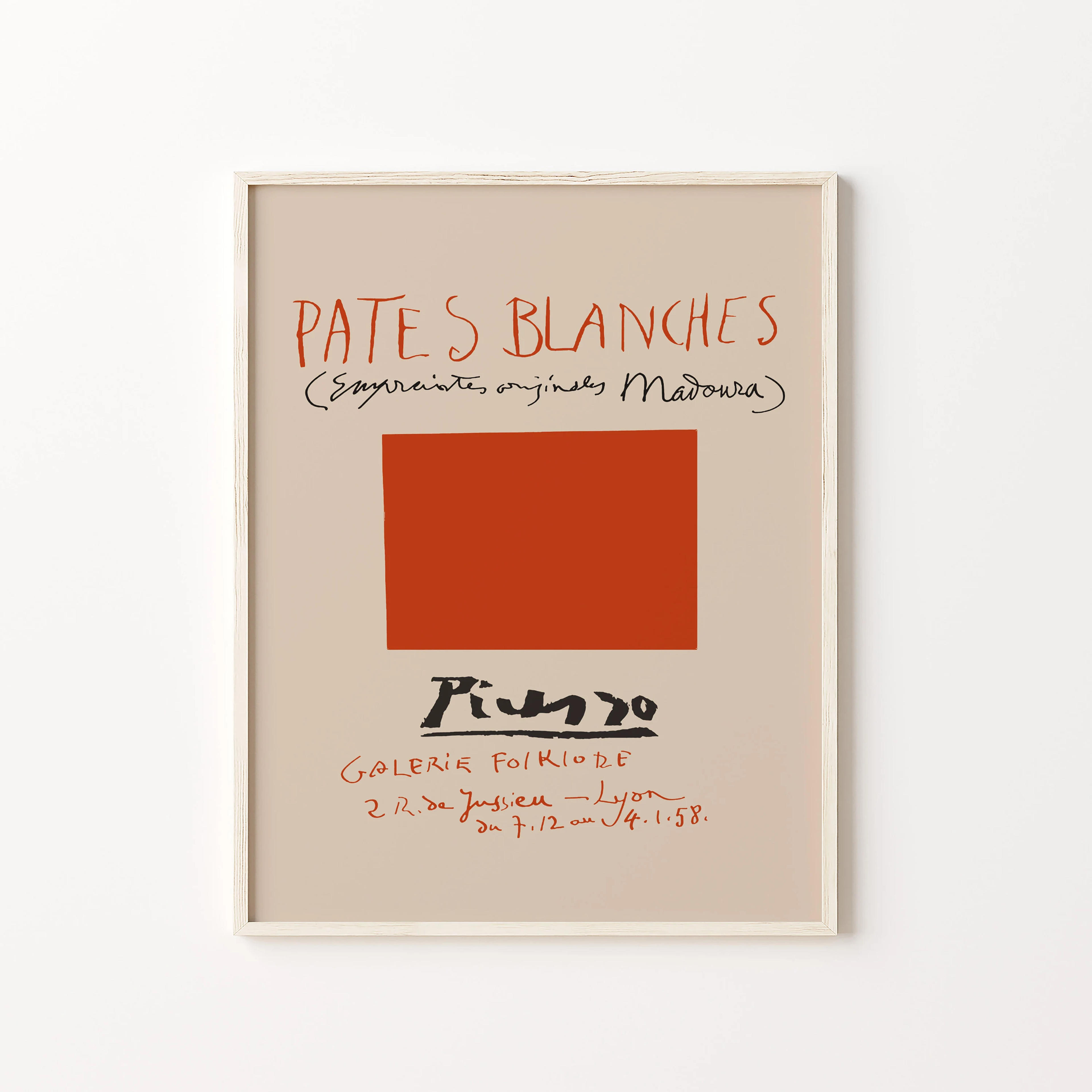 Pates Blanches PICASSO Print  Picasso Exhibition Minimalist - Etsy UK