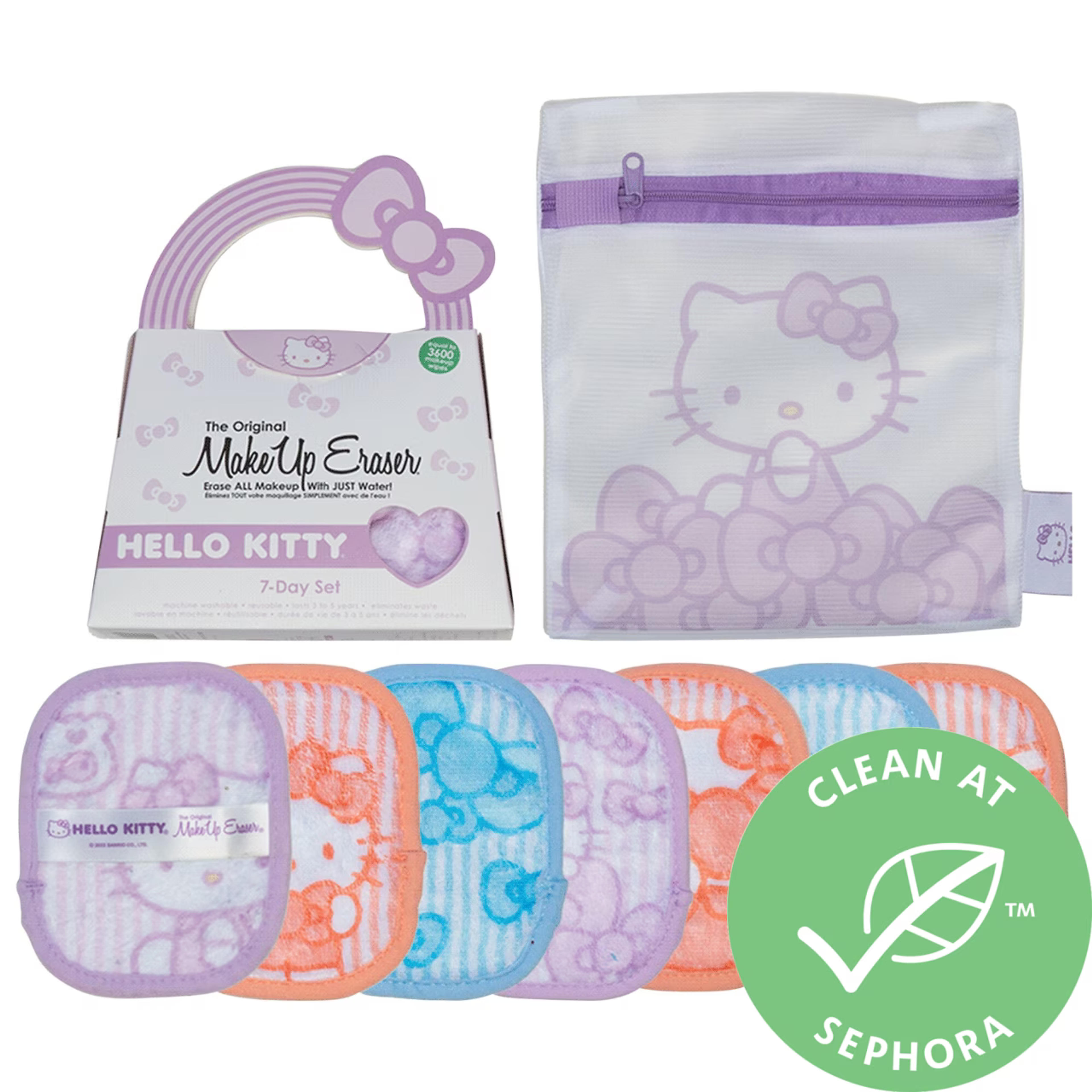 Hello Kitty 7-Day Set Reusable Makeup Wipes - The Original MakeUp Eraser