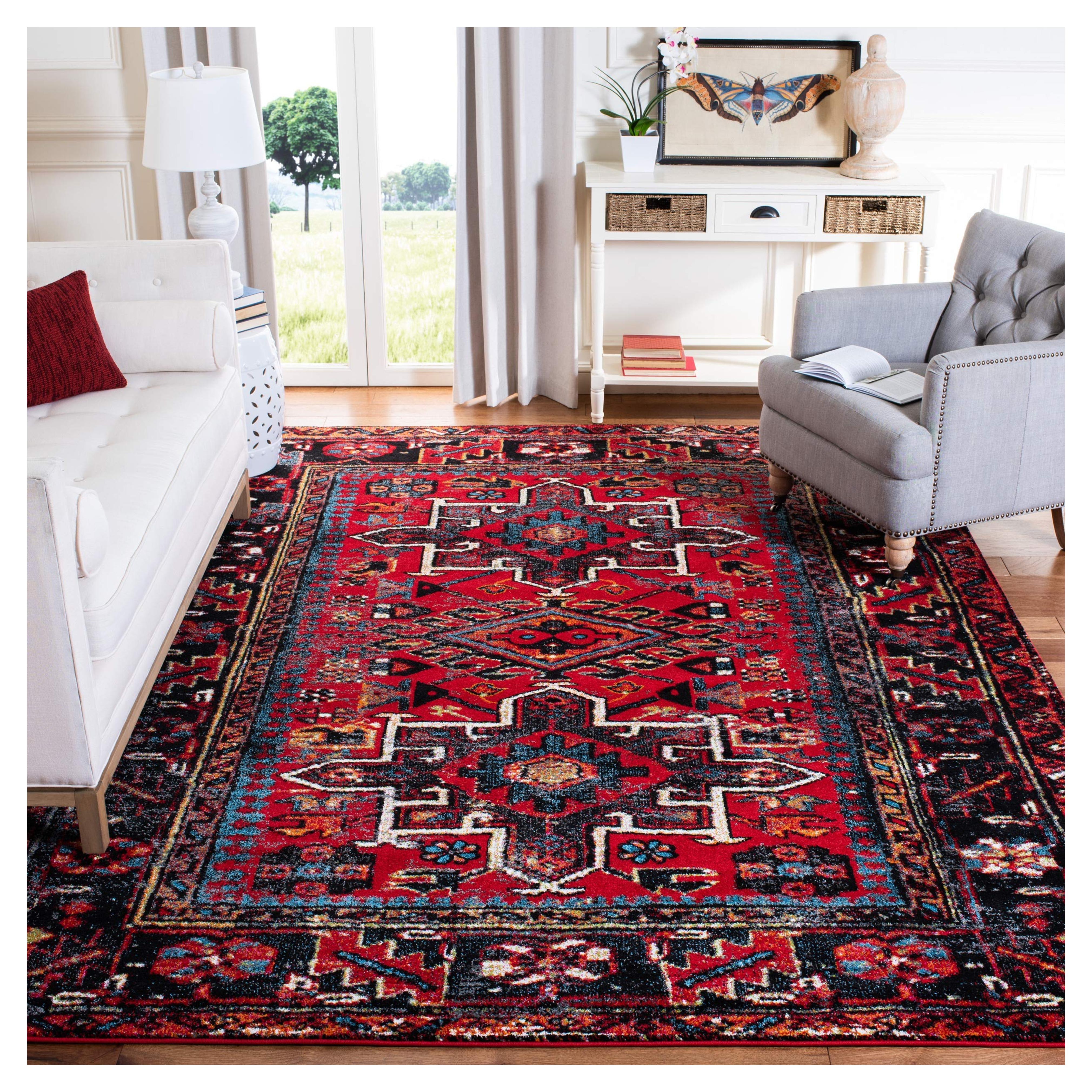 Amazon.com: SAFAVIEH Vintage Hamadan Collection 8' x 10' Red / Multi VTH211A Oriental Traditional Persian Non-Shedding Living Room Bedroom Dining Home Office Area Rug : Everything Else