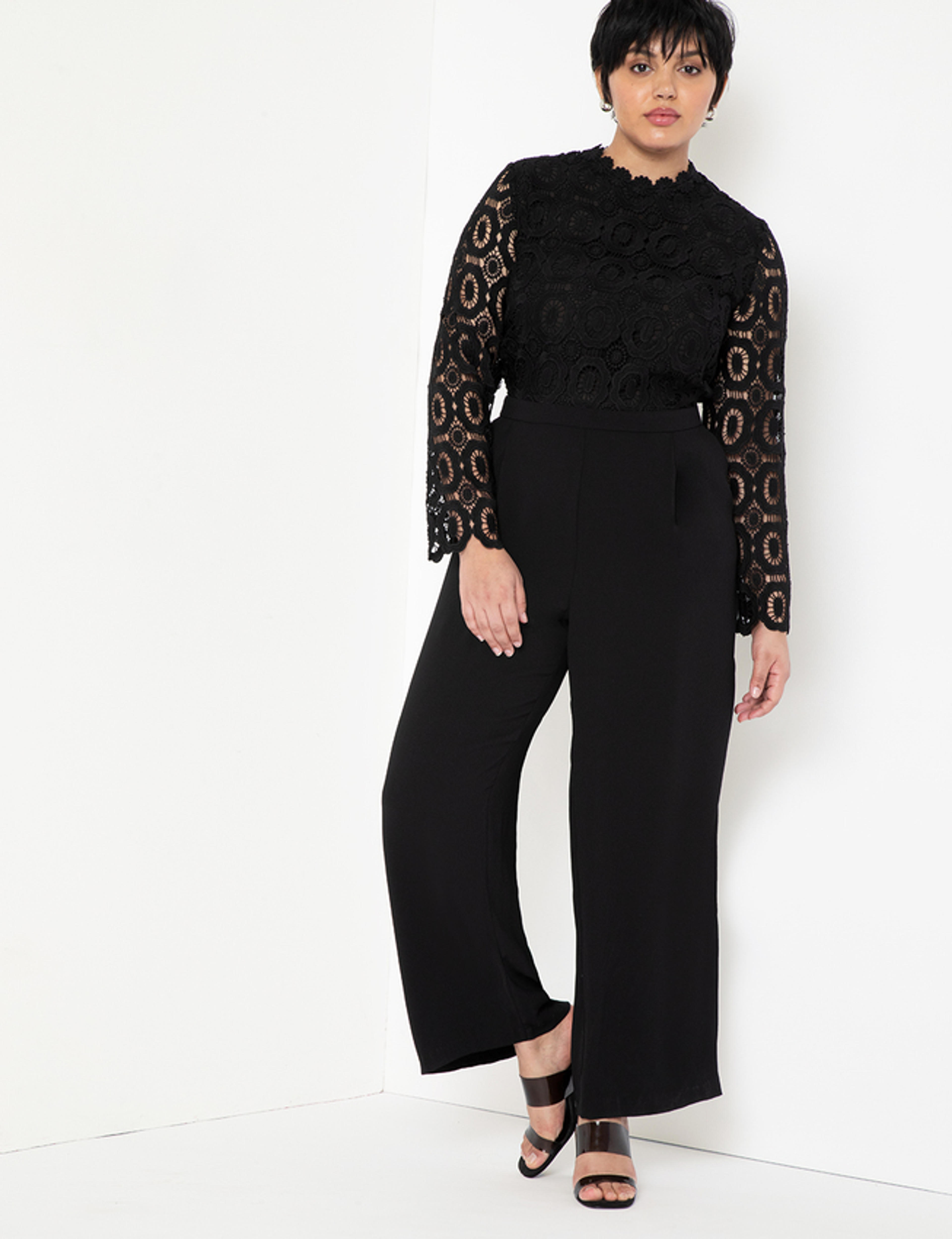 Lace Wide Leg Jumpsuit | Women's Plus Size Dresses | ELOQUII