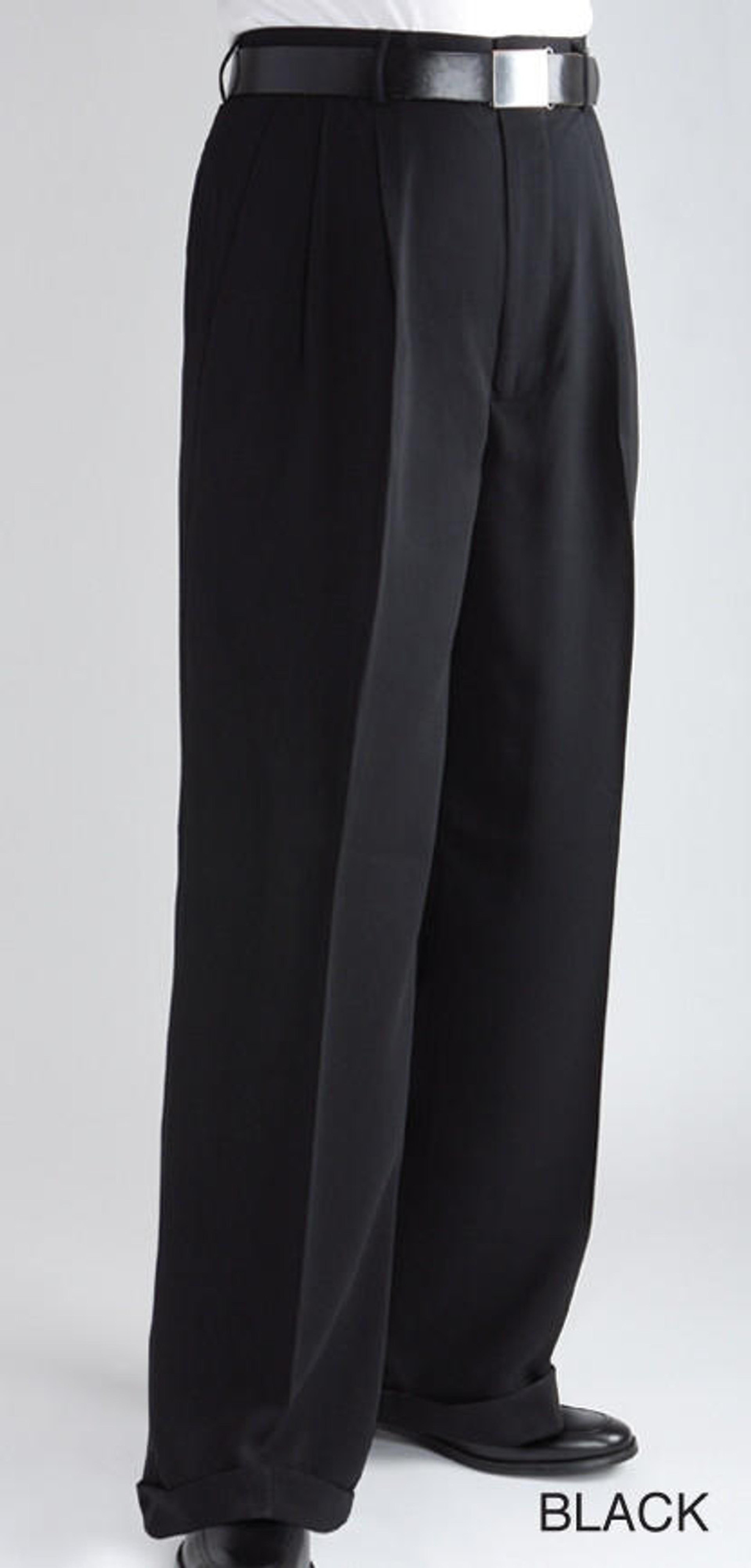 Men's Black Wide Legged Pants | Contempo Suits