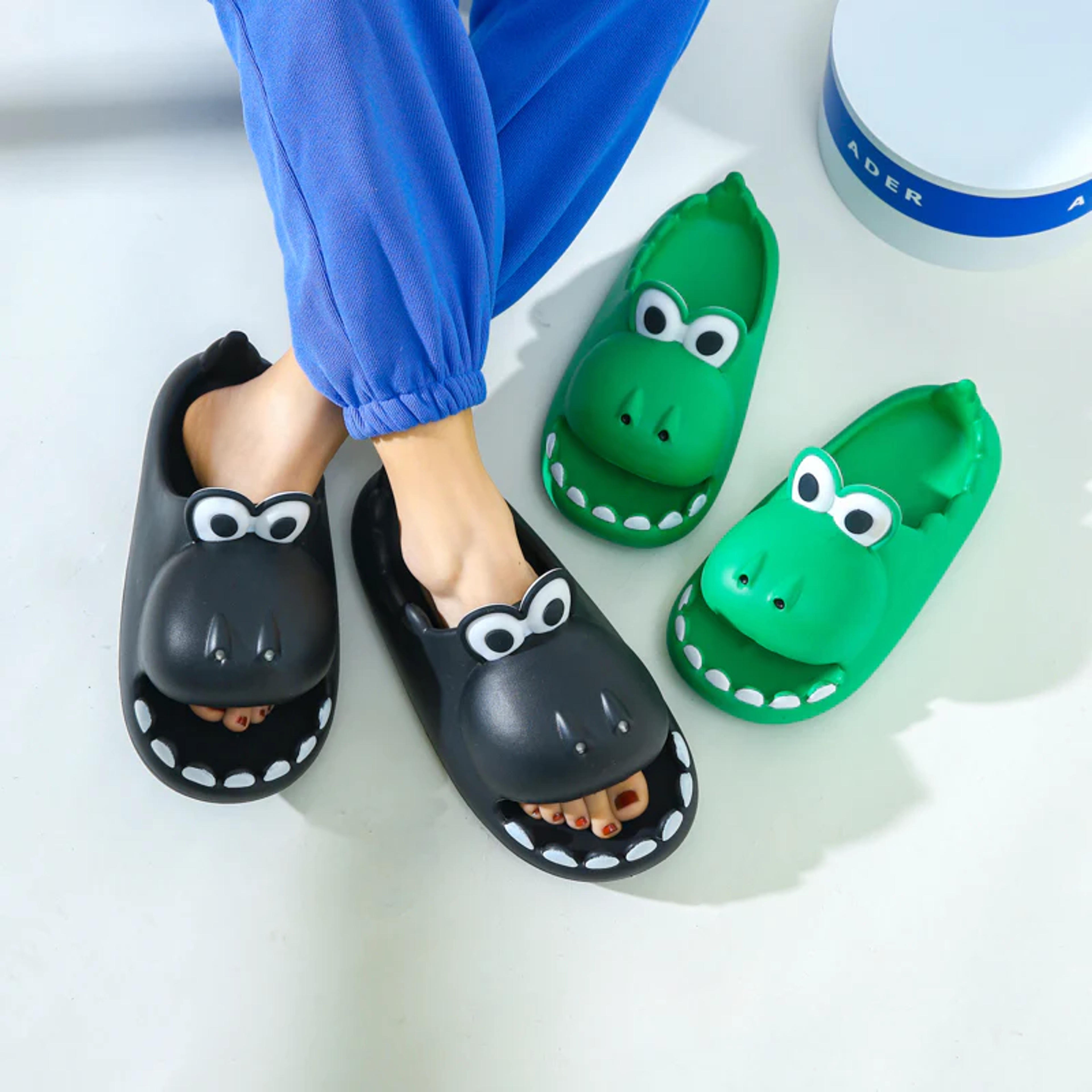 Premium Dinosaur Slides - Super Soft, Comfy, Silent and Anti-slippery – Hello Slippers