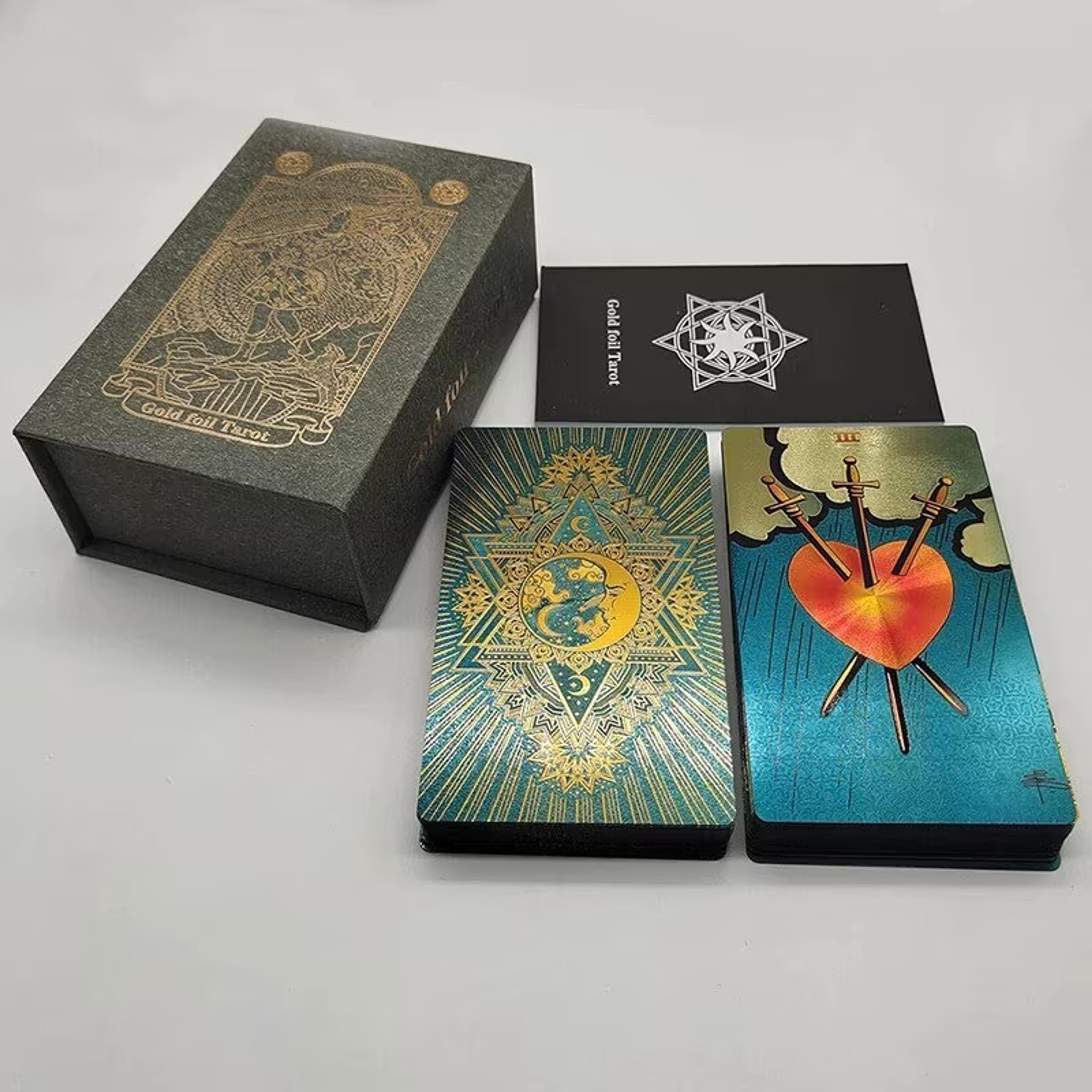 Green Gold Tarot Deck, Tarot Cards Deck With Guidebook, Luxury Gift Box.