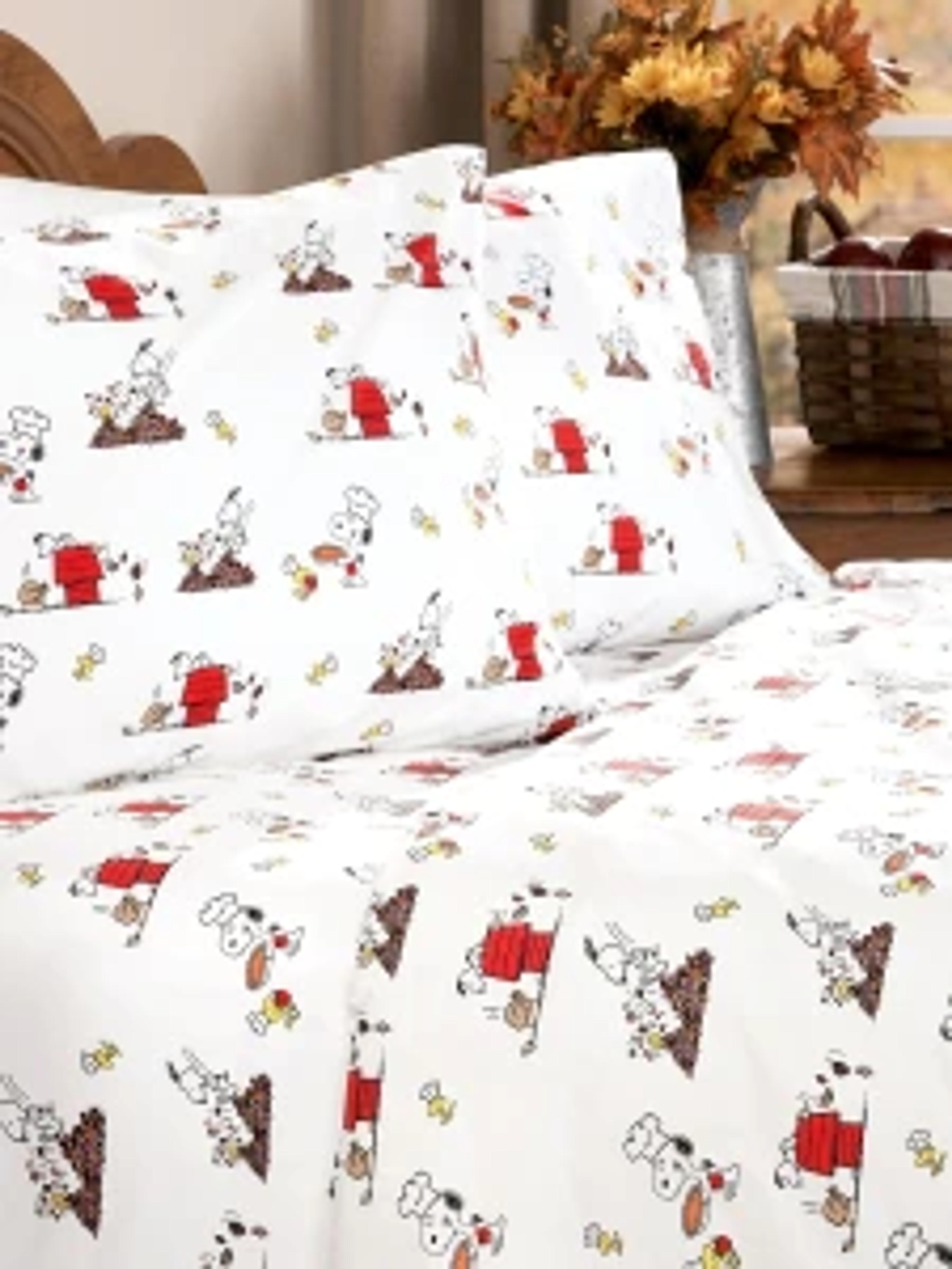 Peanuts Thanksgiving Portuguese Cotton Percale Sheet Set