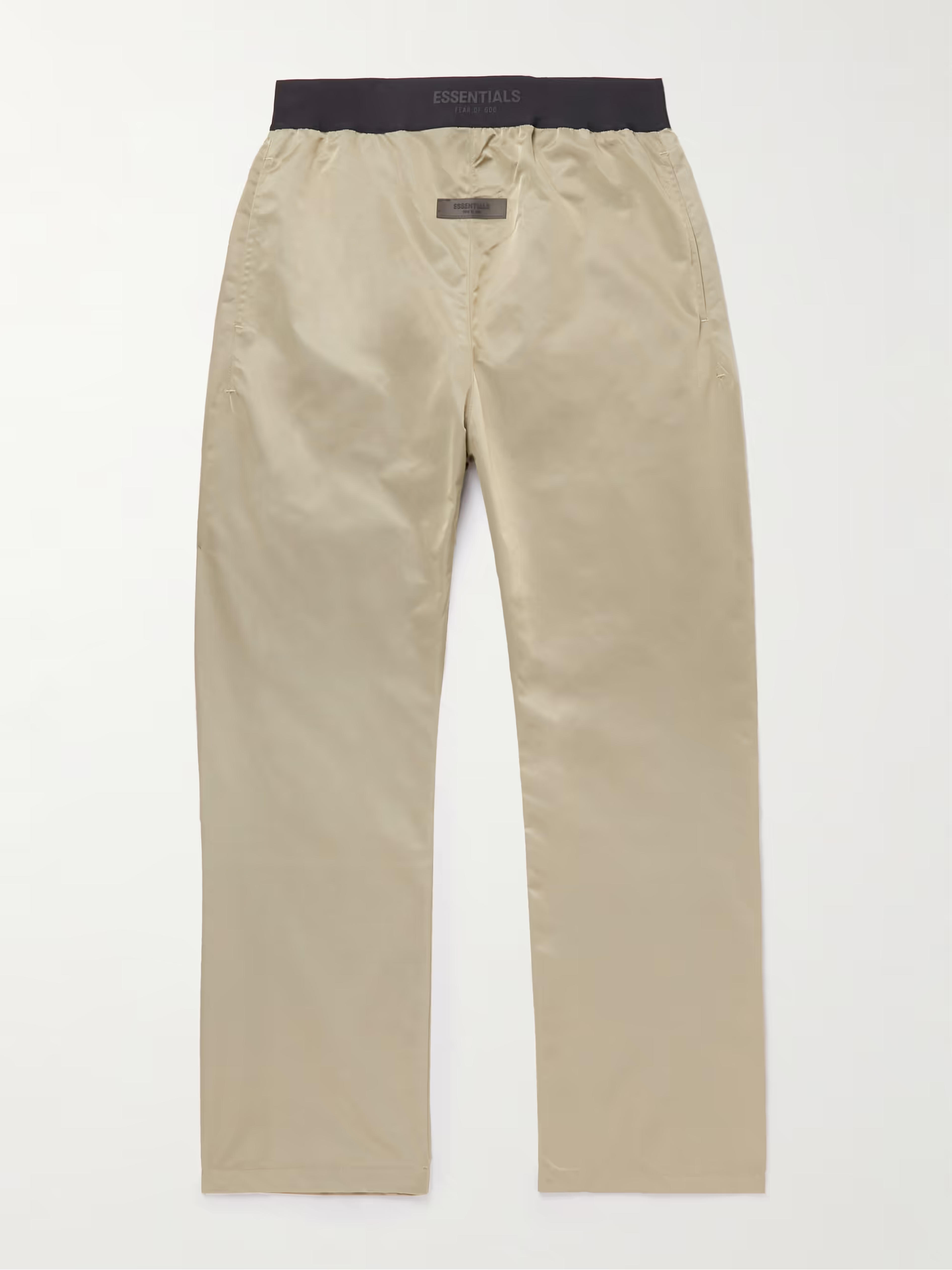 Beige Straight-Leg Logo-Appliquéd Shell Trousers | FEAR OF GOD ESSENTIALS | MR PORTER