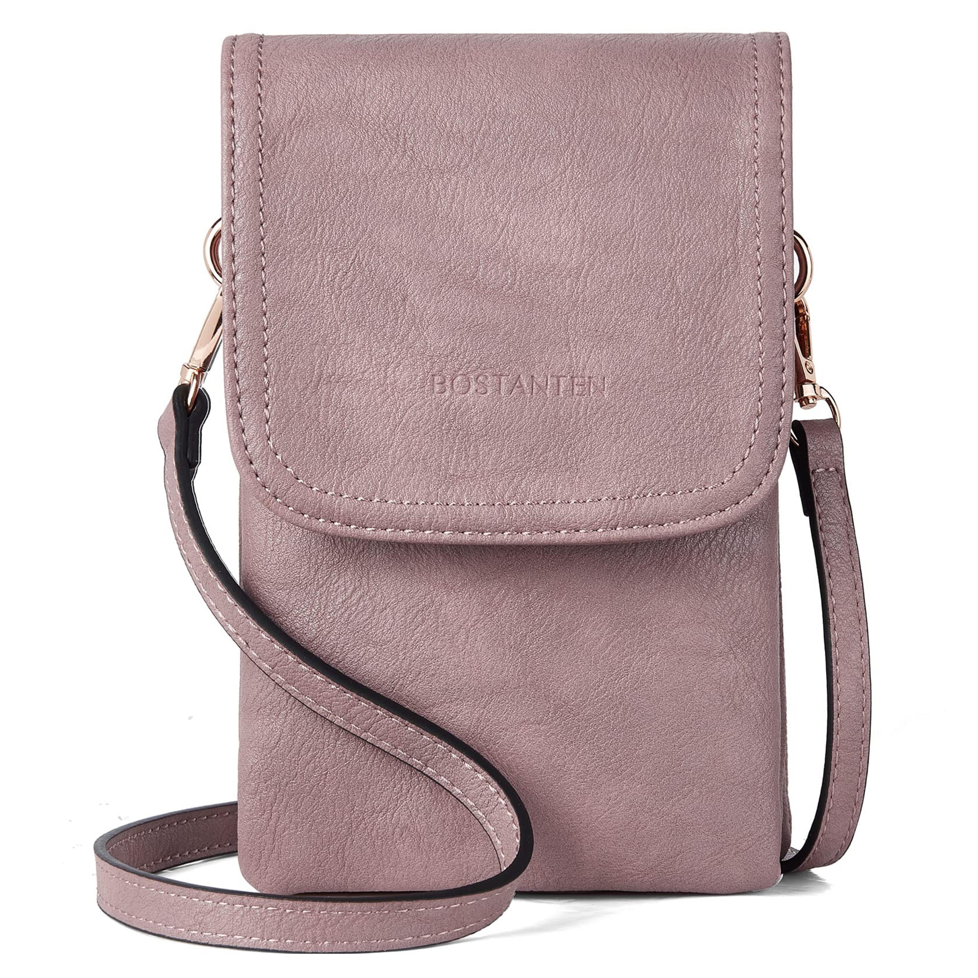 Amazon.com: BOSTANTEN Leather Small Crossbody Bags for Women Designer Cell Phone Bag Wallet Purses Adjustable Strap Purple Lavender : Clothing, Shoes & Jewelry