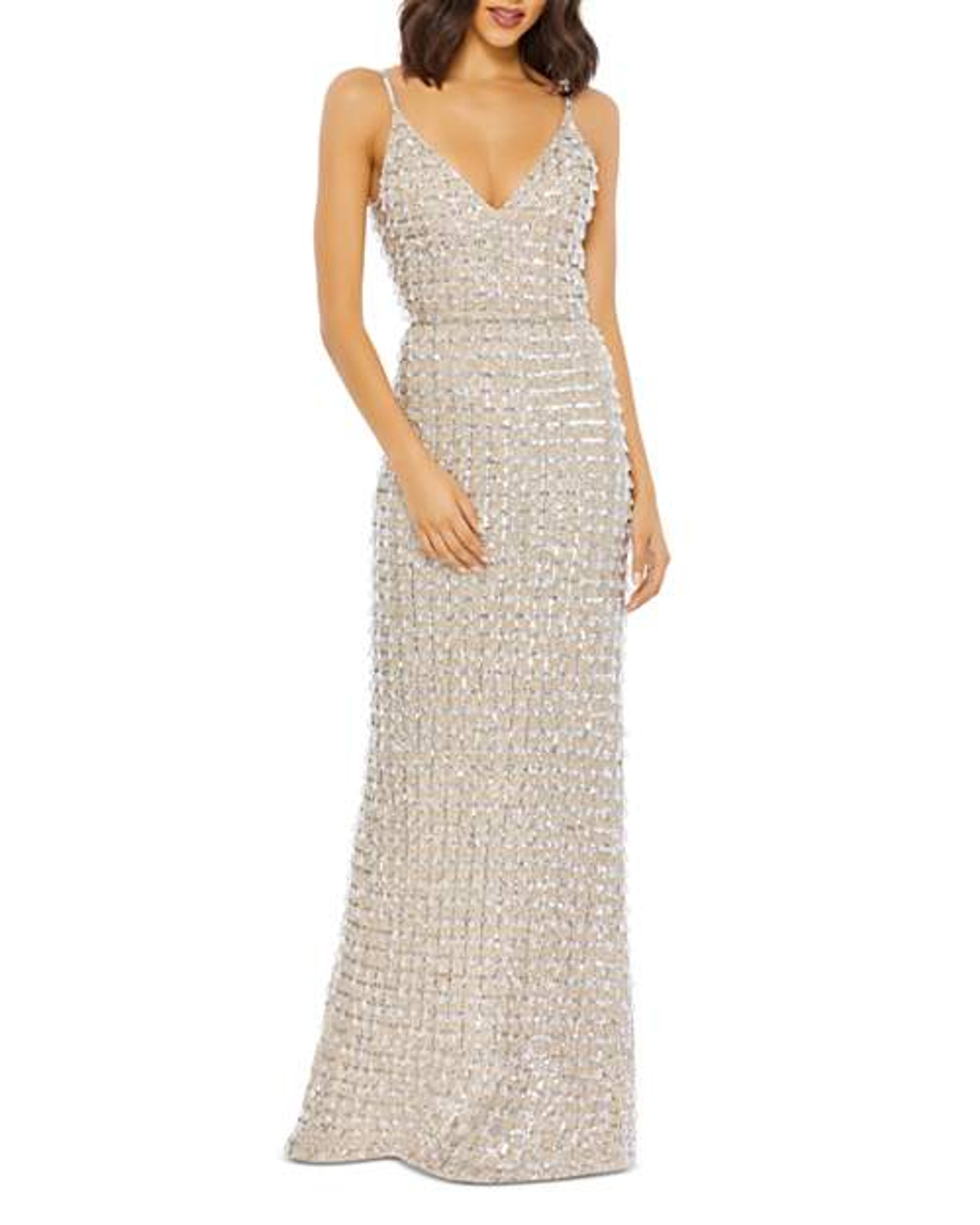 Mac Duggal Embellished V-Neck Dress