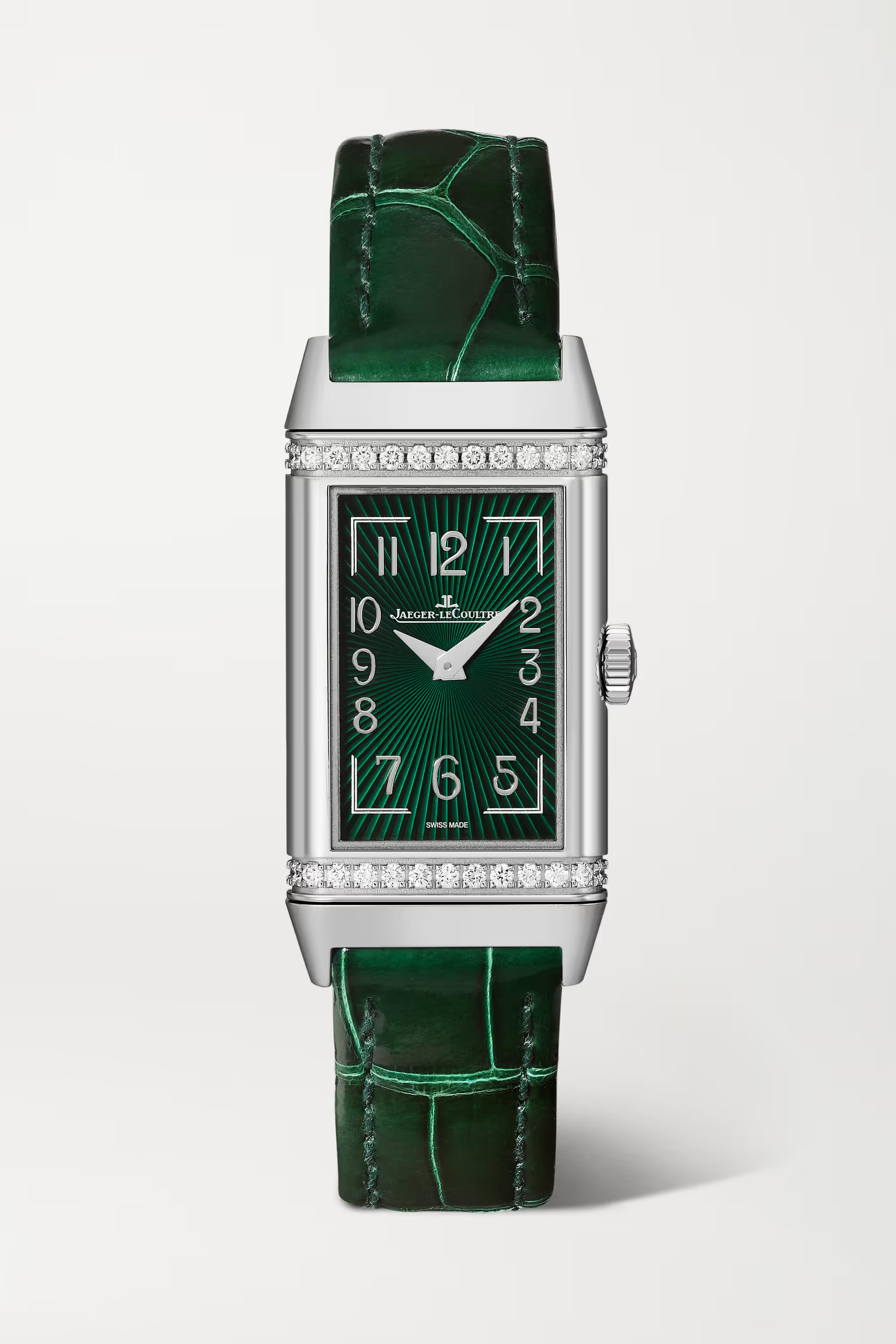 JAEGER-LECOULTRE Reverso One stainless steel, alligator and diamond watch | NET-A-PORTER