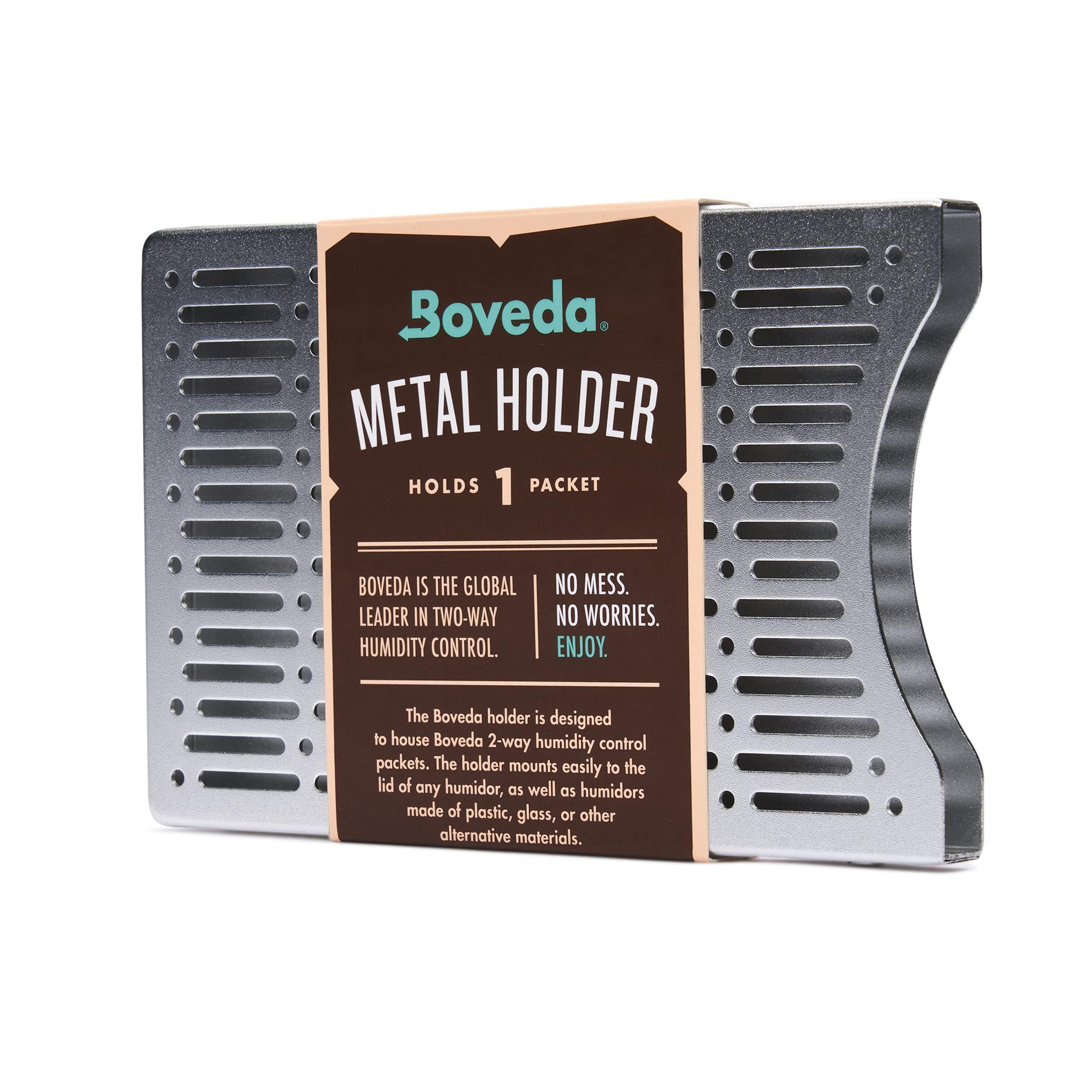 Amazon.com: Boveda Brushed Aluminum Humidity Pack Holder For Cigar Humidor – For Use With One Size 60 Boveda Pack (Sold Separately) - Space Saving - Includes Magnetic and Removable Tape Mounting Kits – 1 Count : Health & Household