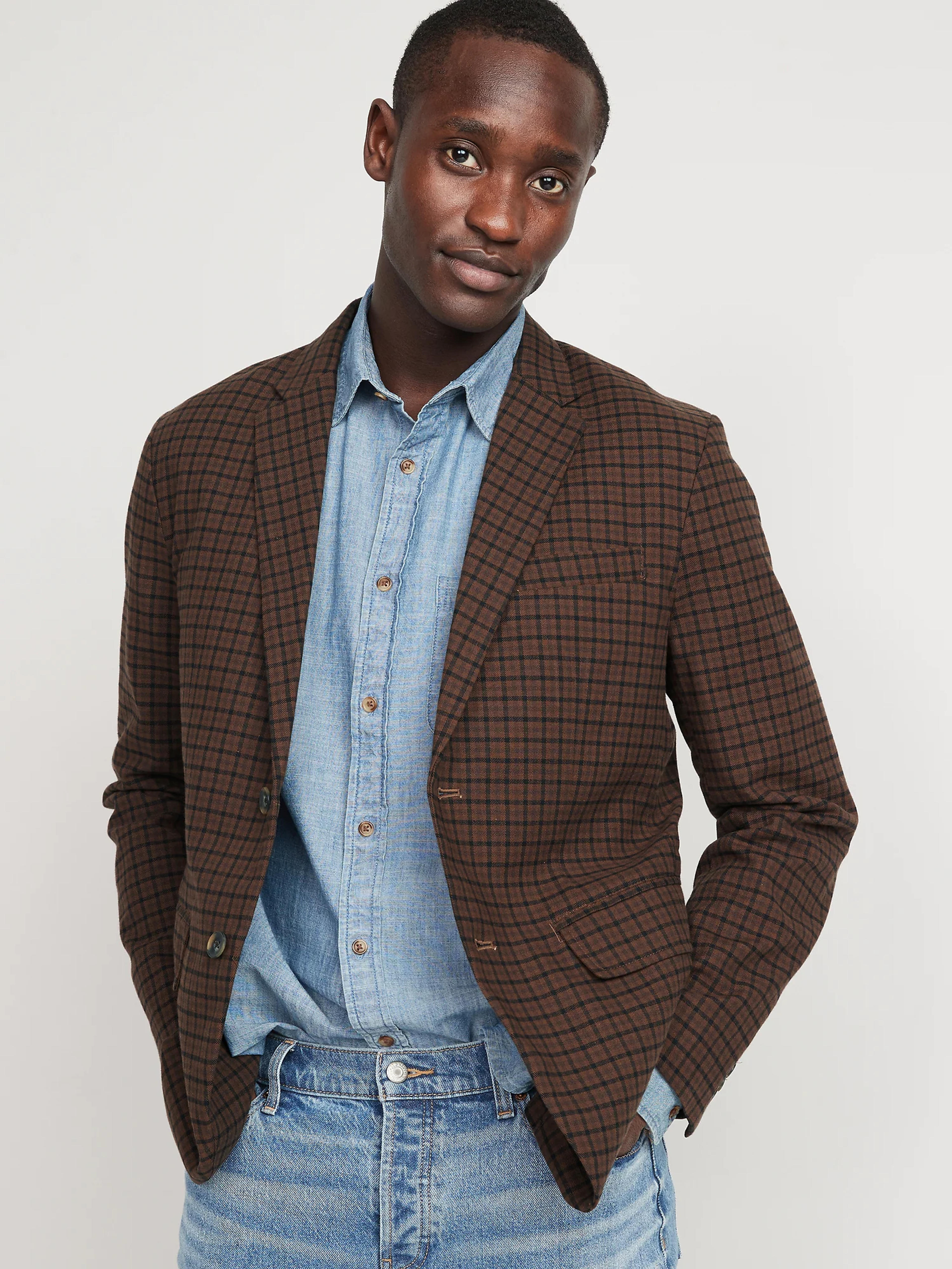 Patterned Built-In Flex Blazer for Men | Old Navy