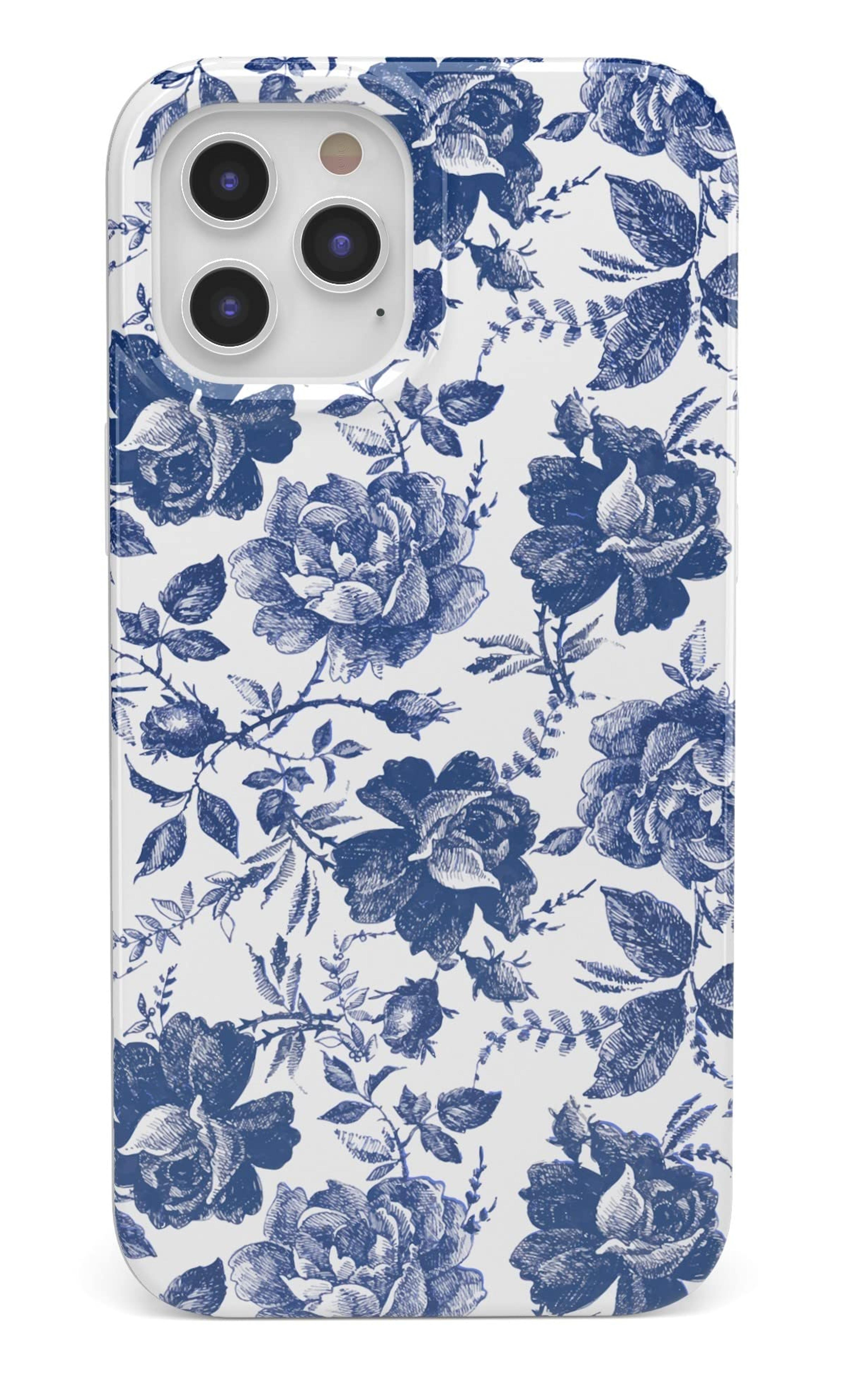 Casely iPhone 11 Pro Max Floral Case | Rose to Fame | Blue & White Rose Case