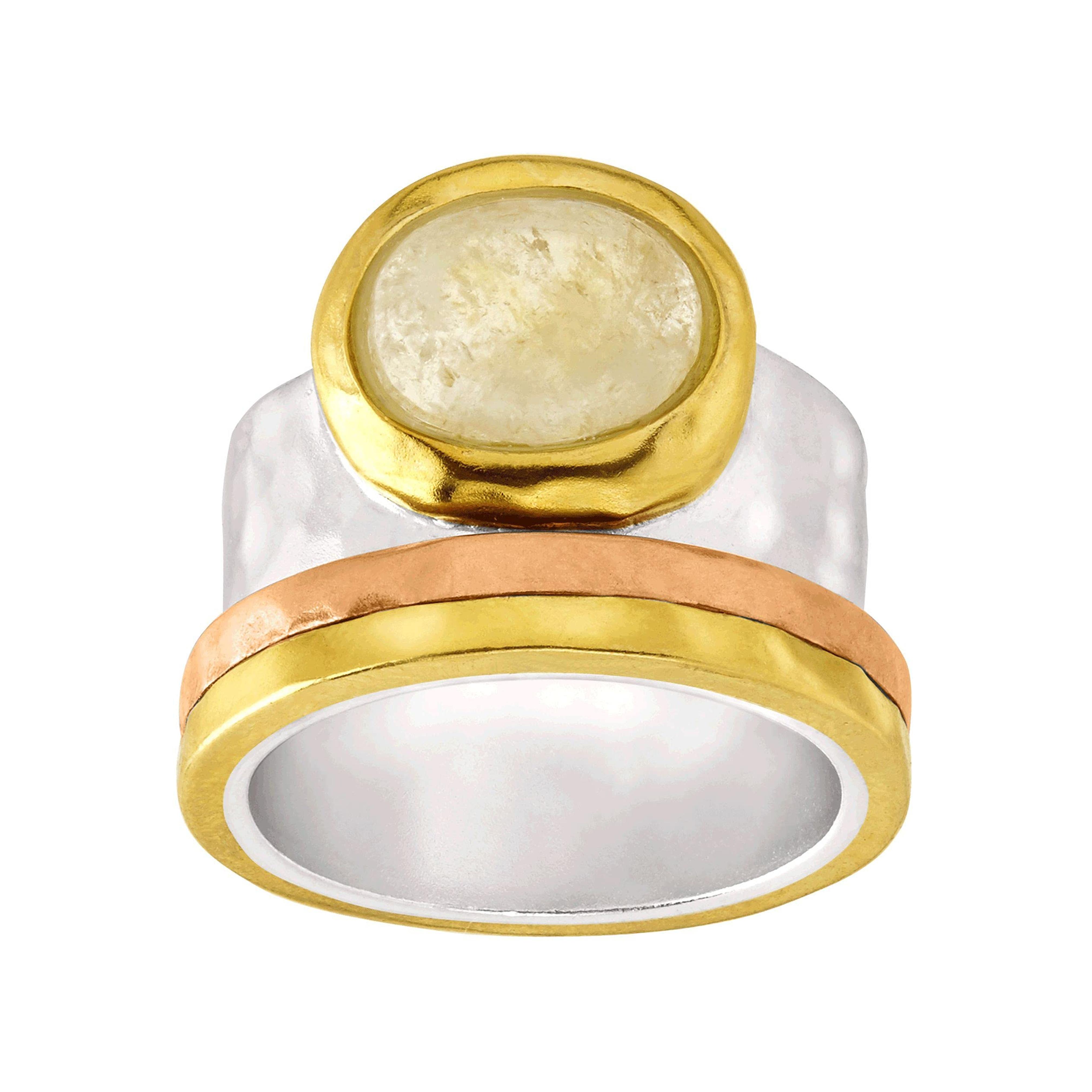 Silpada 'Metallic Mix' Natural Citrine Ring in Sterling Silver, Brass, & Copper, Size 10, Size 10