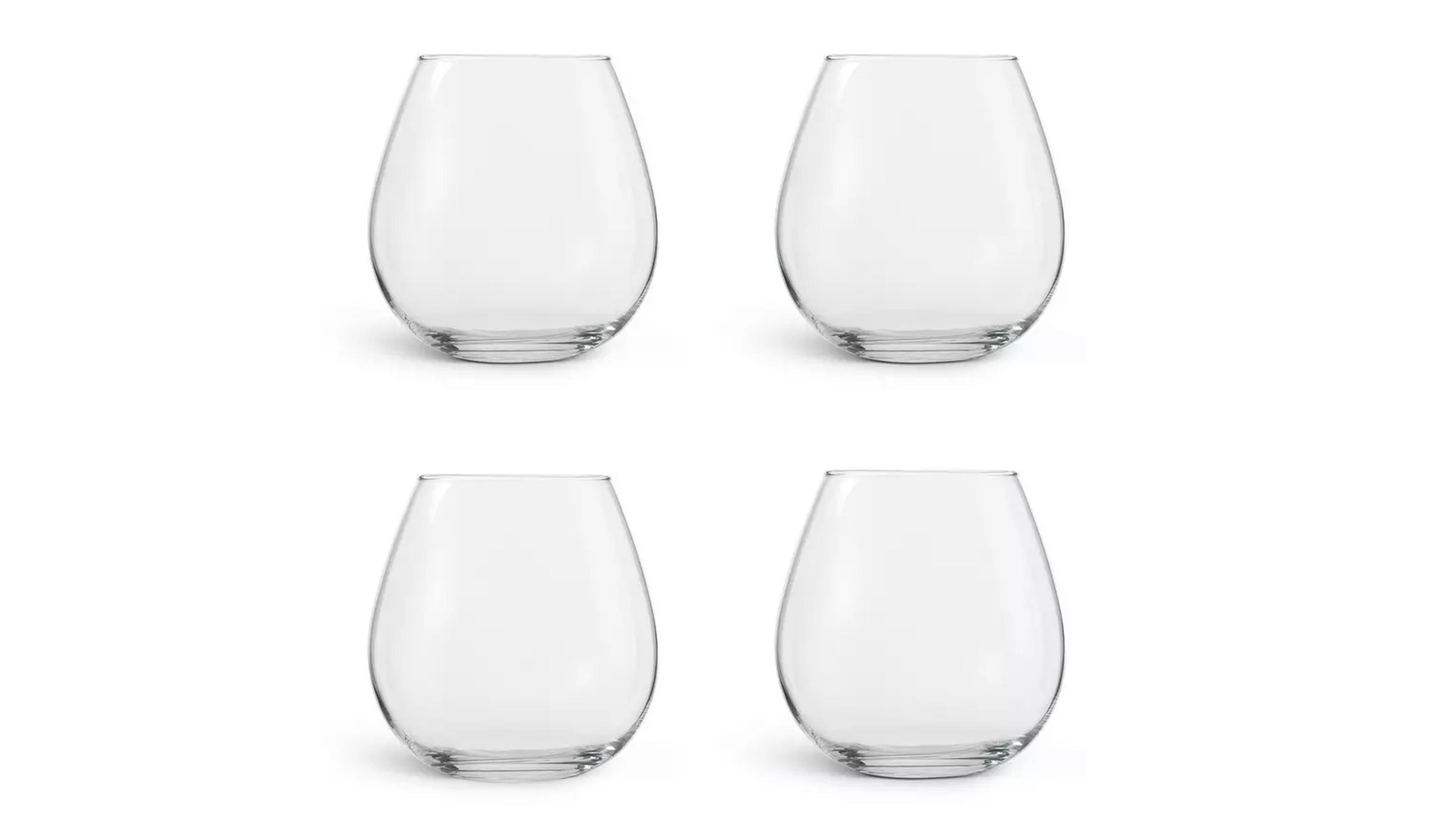 Buy Habitat Portofino Set of 4 Stemless Wine Glasses | Glassware | Habitat