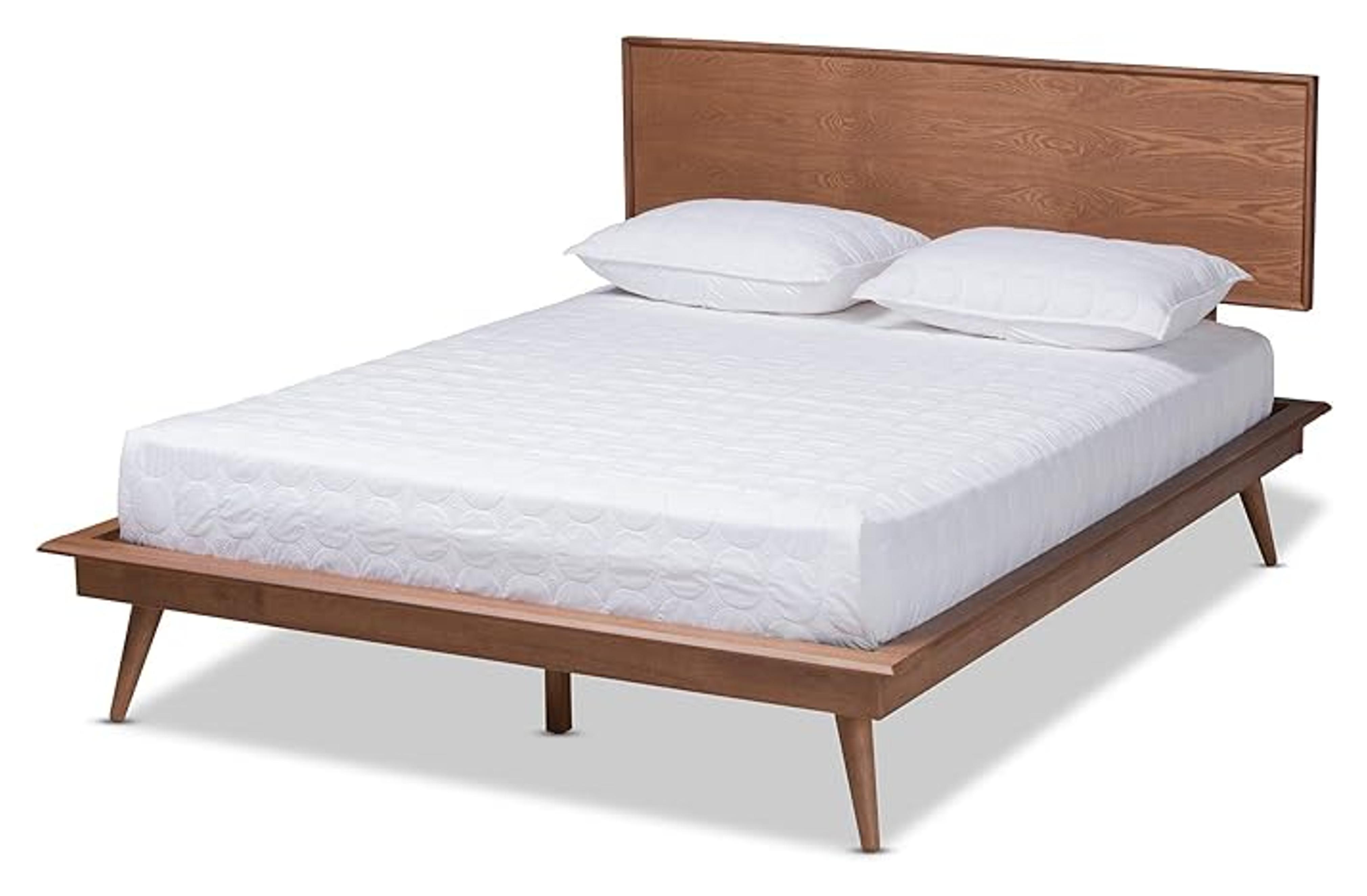 Amazon.com: Baxton Studio Beds (Platform), King, Ash Walnut : Home & Kitchen