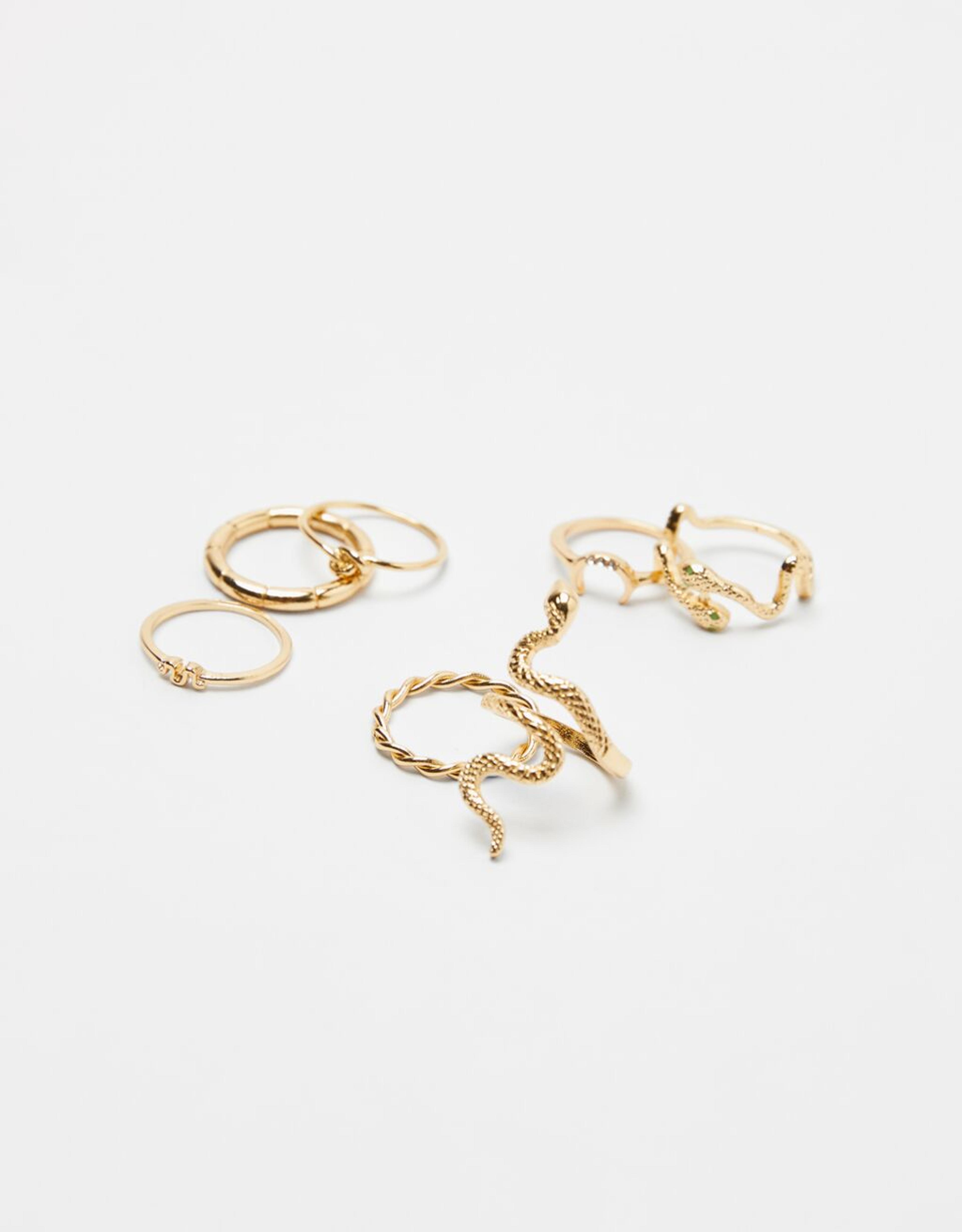 Set of 7 snake rings - New - Woman | Bershka