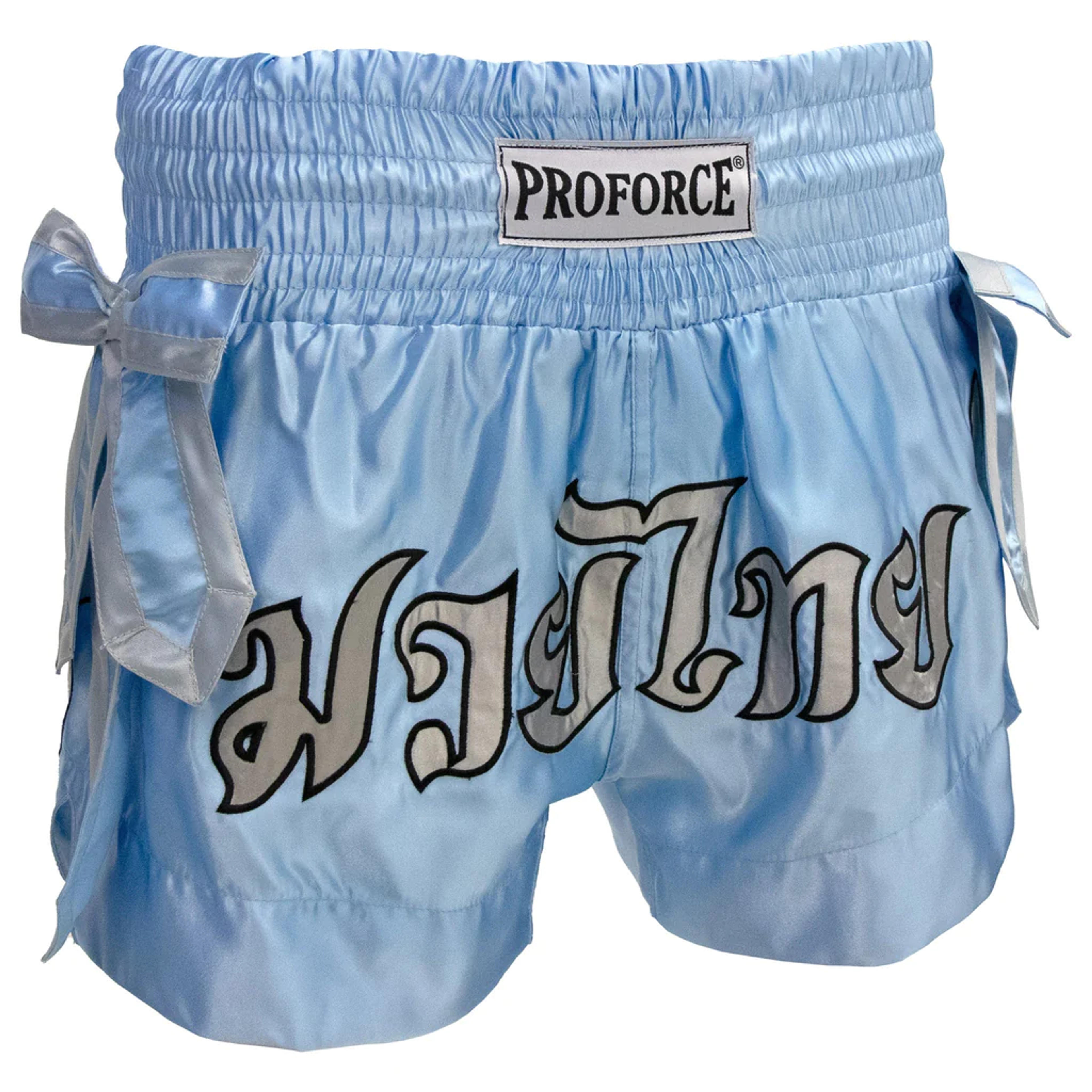 ProForce Sport Angel Wing Muay Thai Shorts - w/ Light Blue Bows | PROFORCEMA