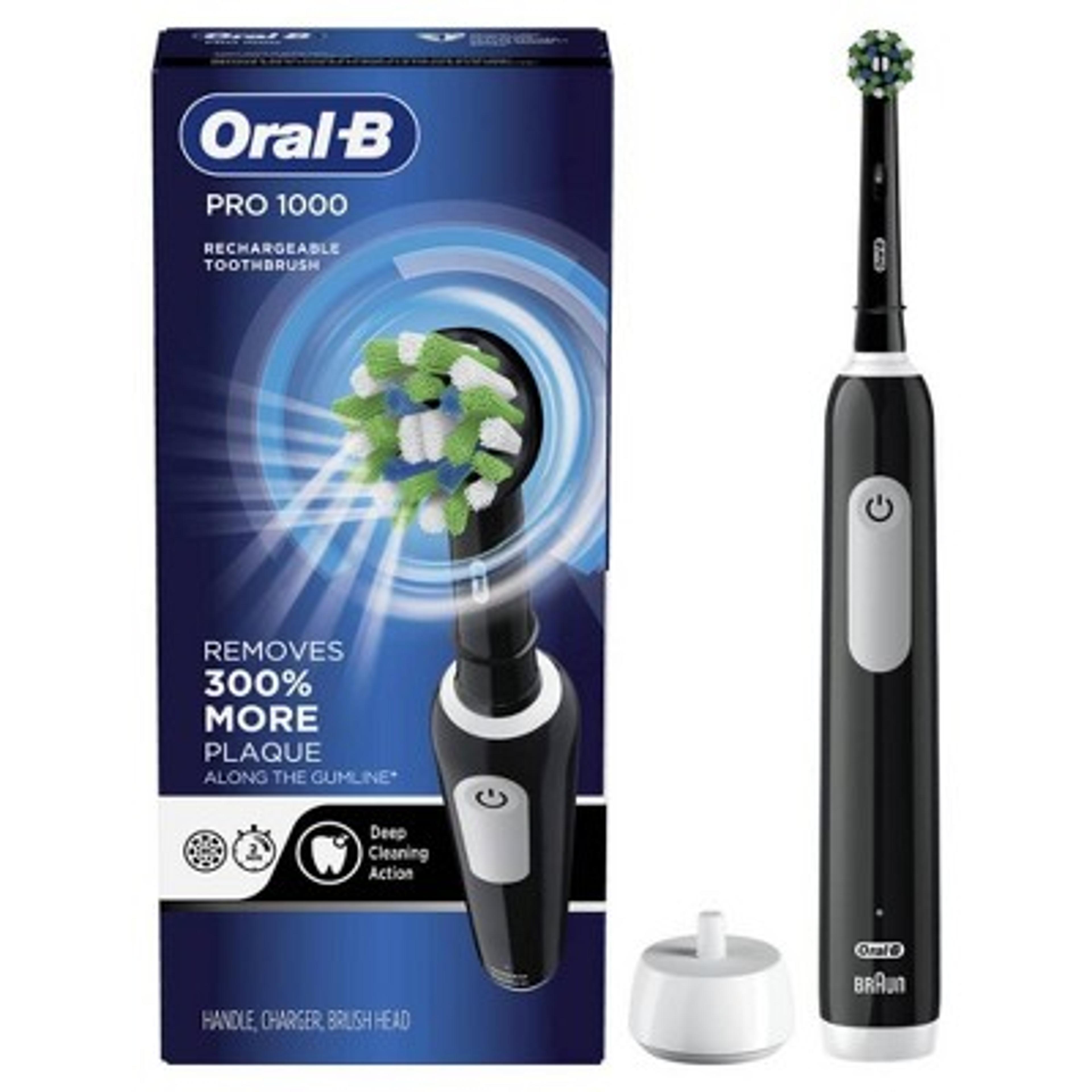 Oral-B Pro 1000 Cross Action Electric Toothbrush Powered by Braun - Black