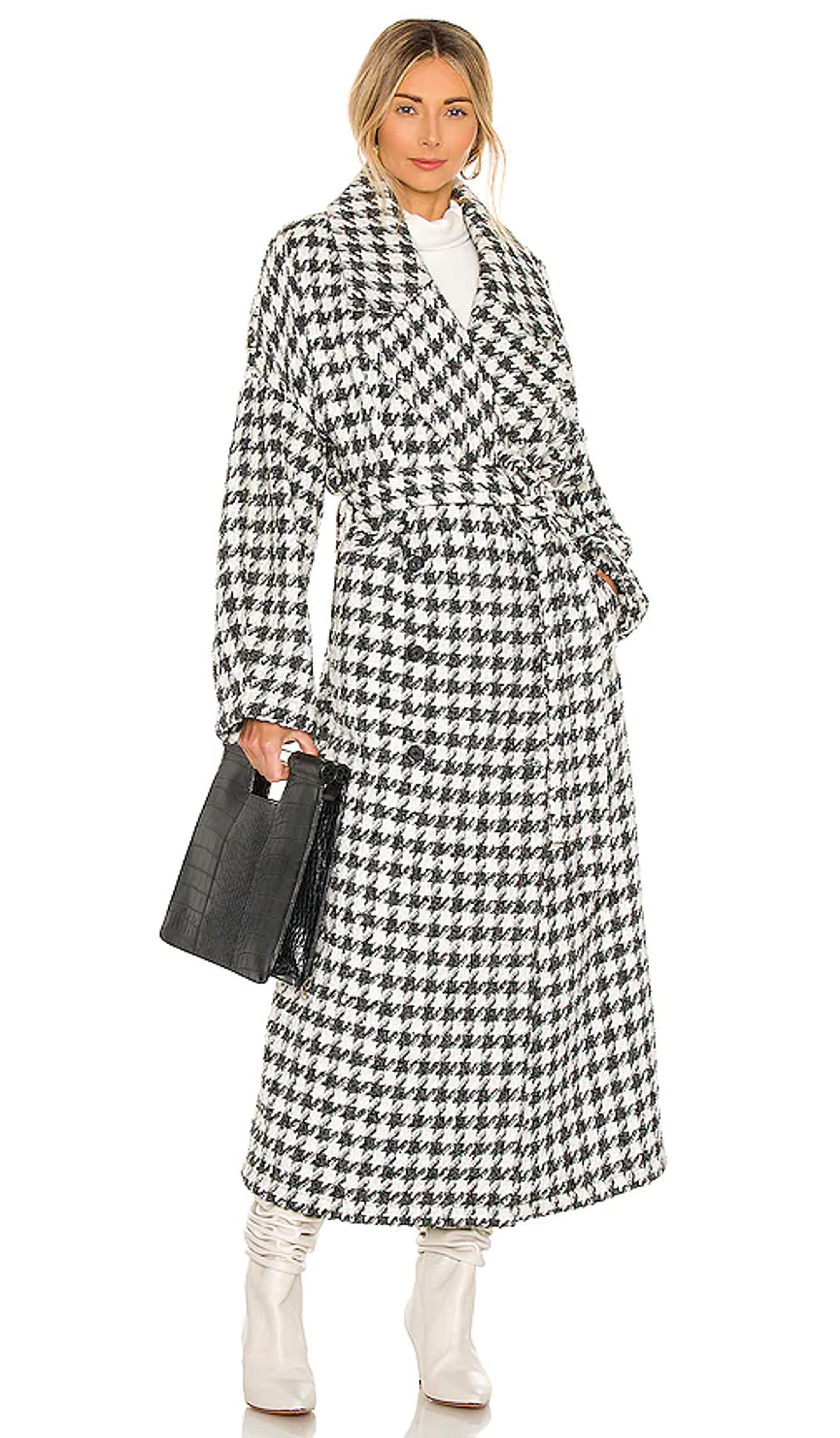 L'Academie the Celena Coat in Black & Ivory | REVOLVE