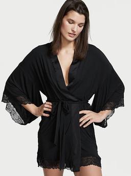 Modal Lace-Trim Robe