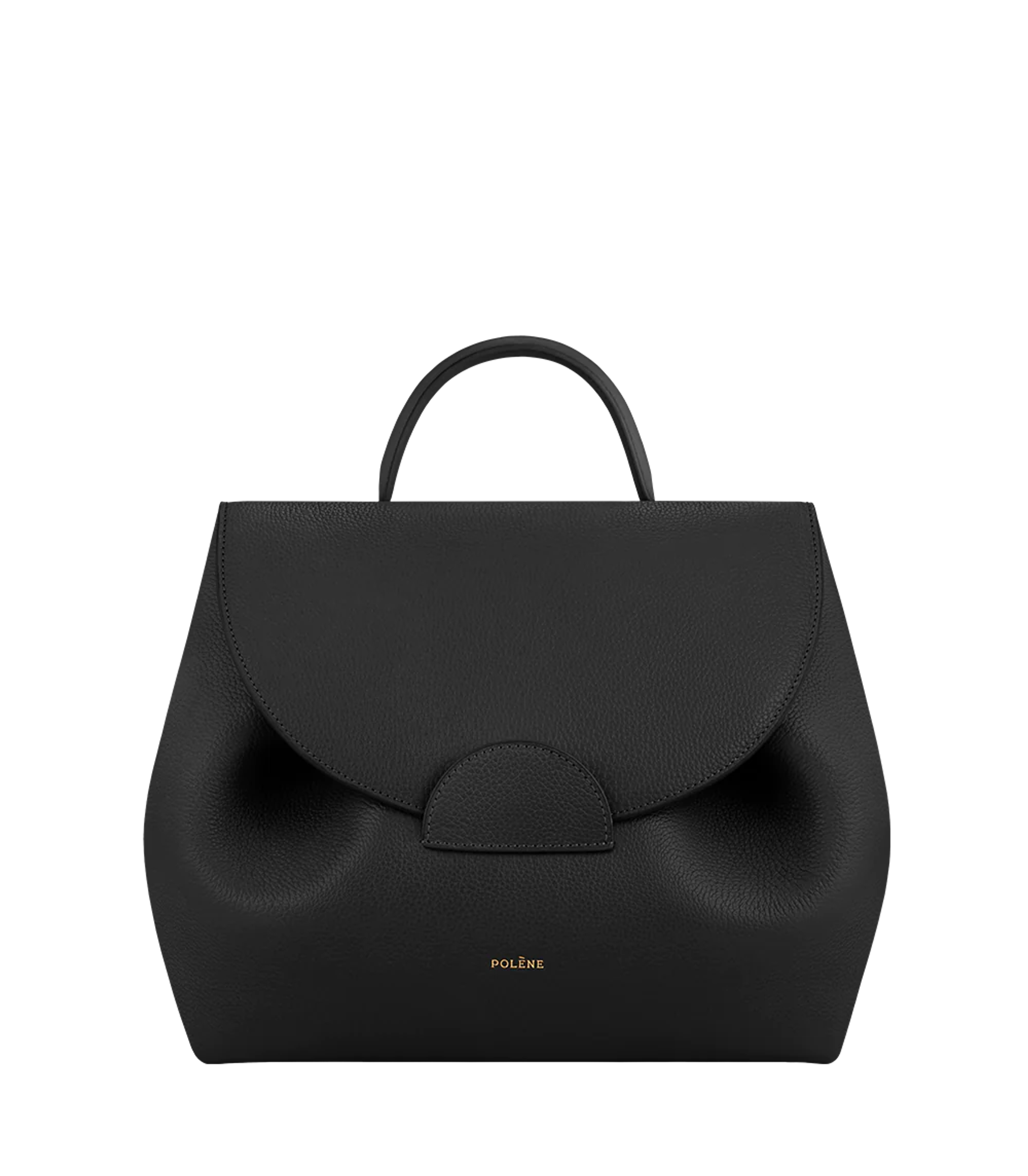 Polène | Bag - Numéro Un - Monochrome Black Textured Leather