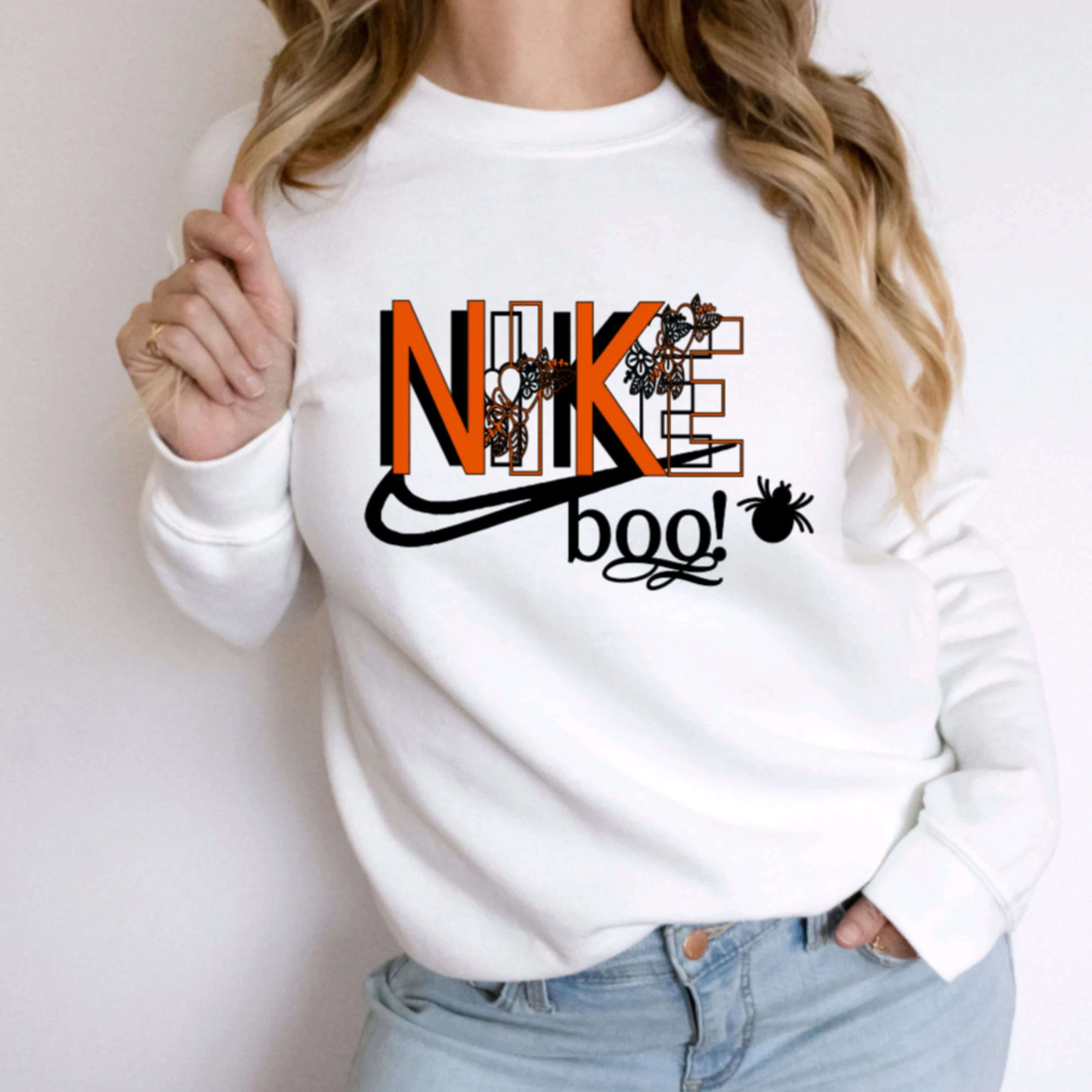 Custom Nike Sweatshirt Crew Neck Sweatshirt Halloween Nike - Etsy