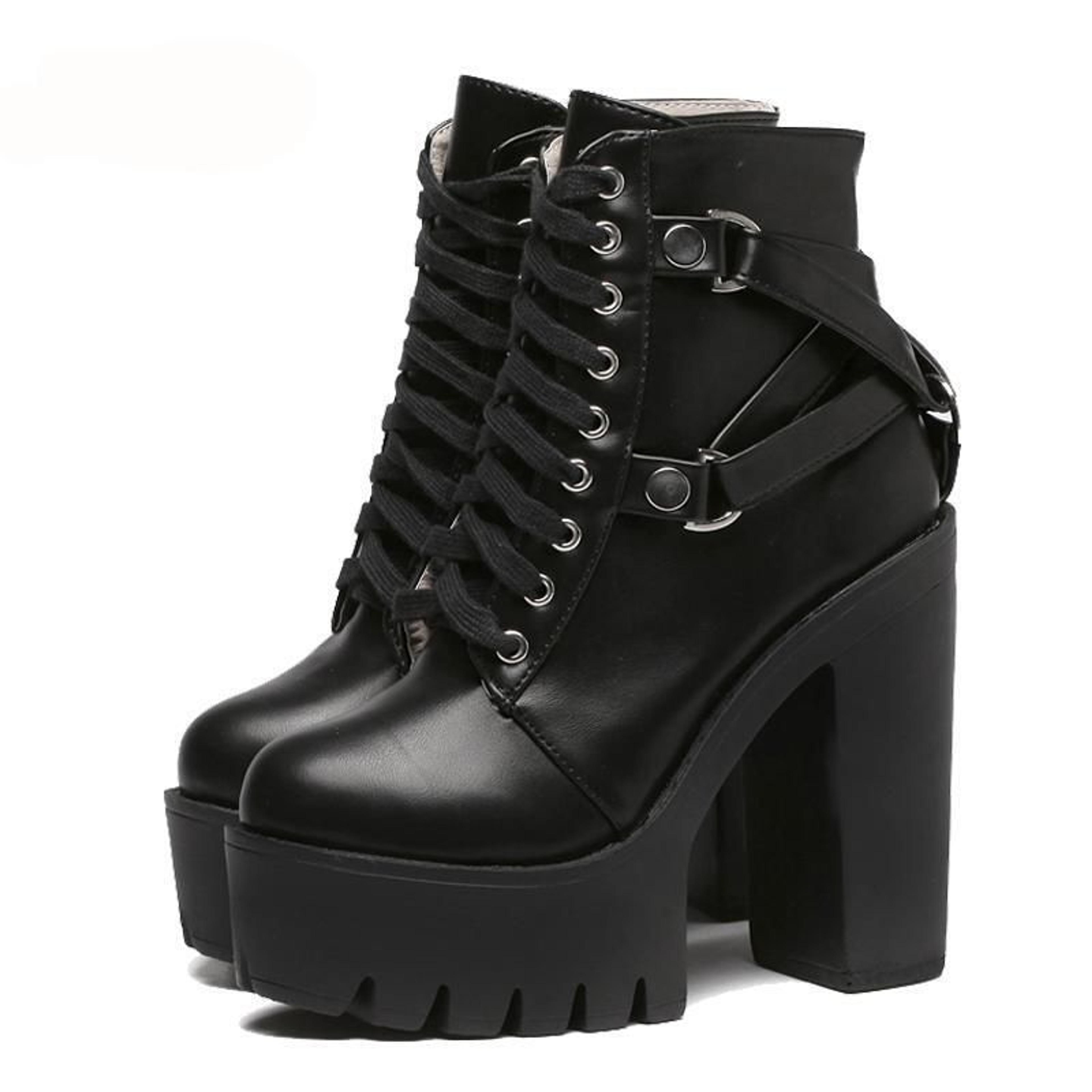 Militant Goth Combat Boots - Black / 9.5