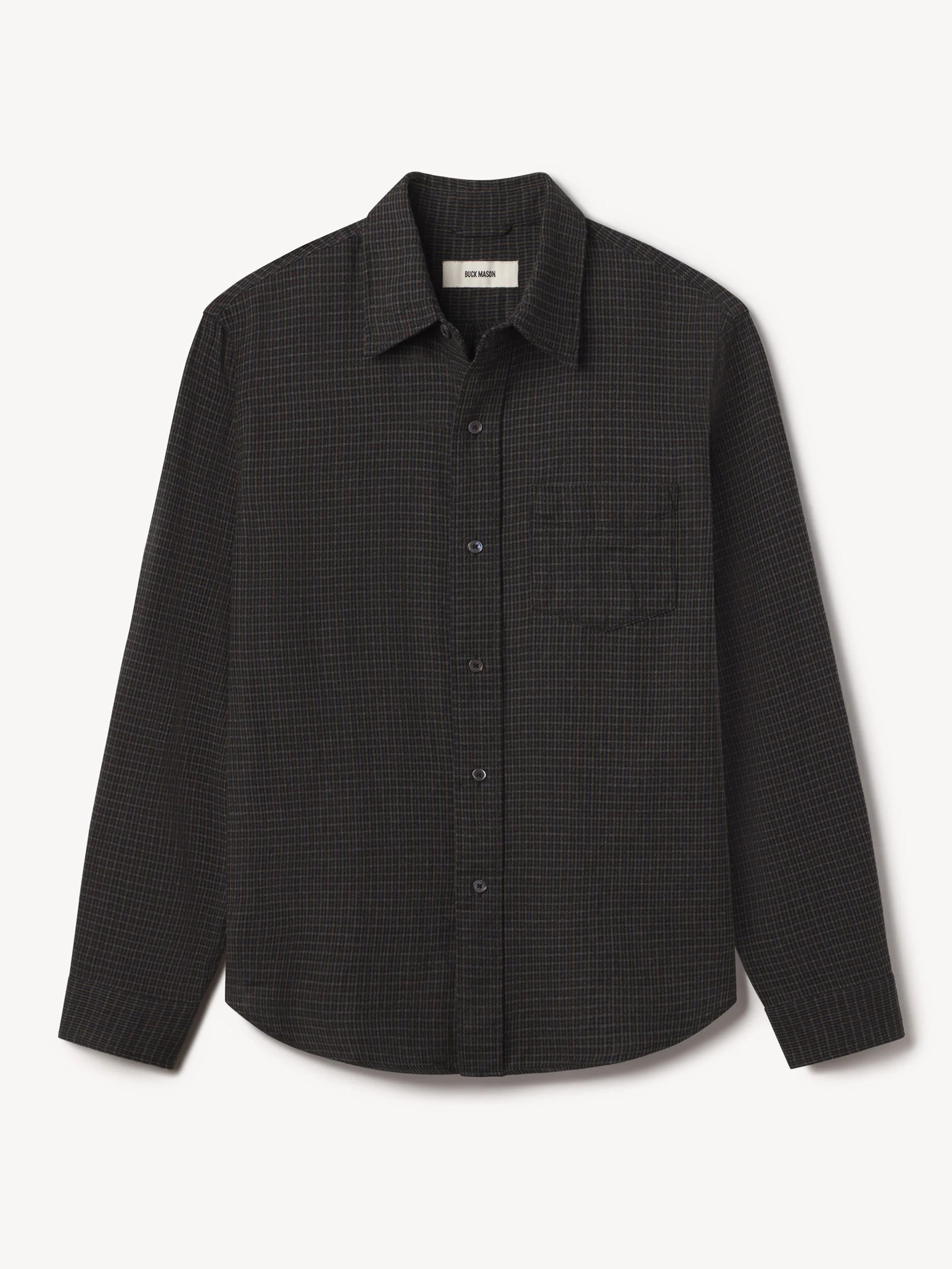 Charcoal/Brown Gun Club Check Pacific Twill One Pocket Shirt – Buck Mason