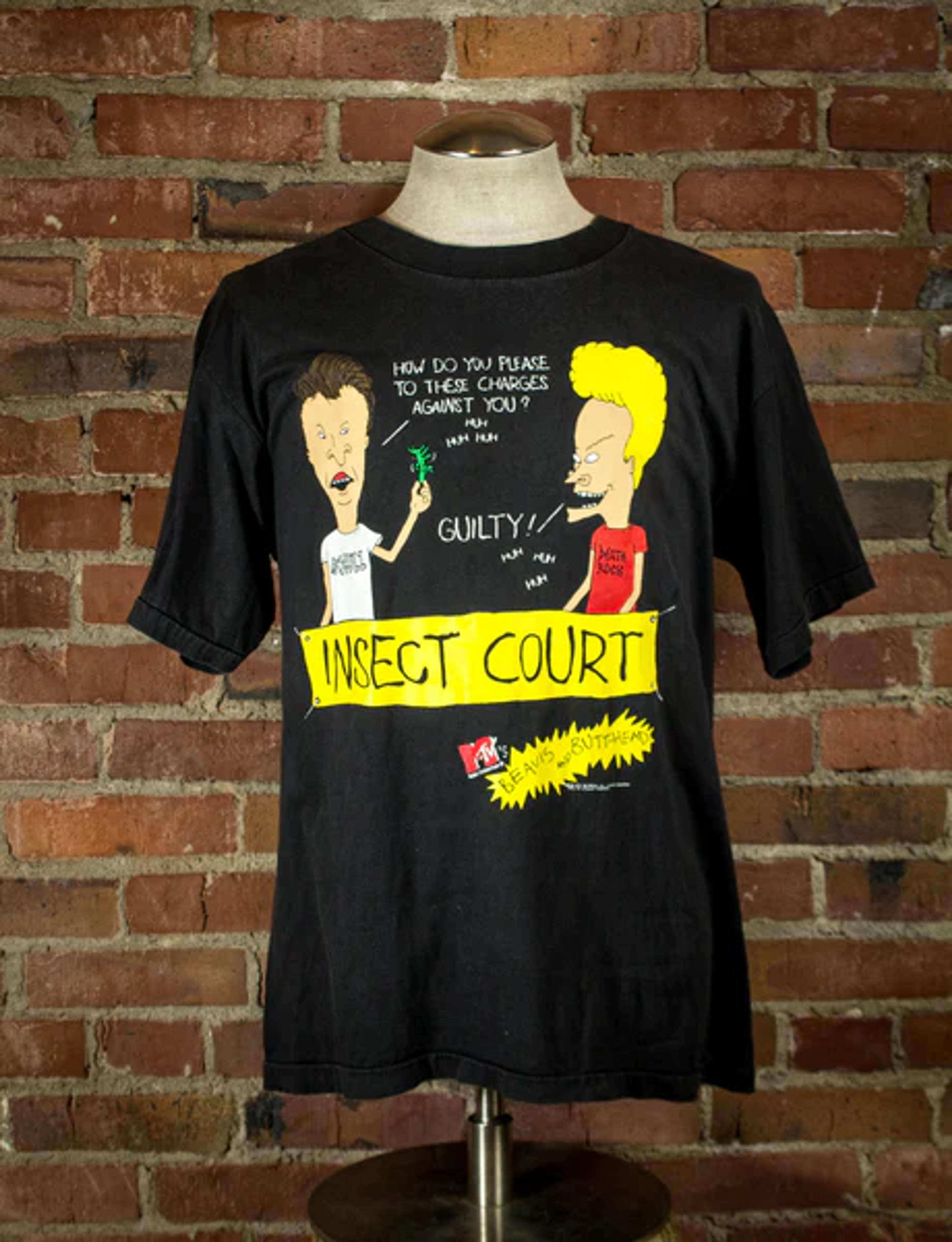 Vintage 1993 Beavis And Butthead MTV Insect Court Stanley Desantis Gra – Black Shag Vintage