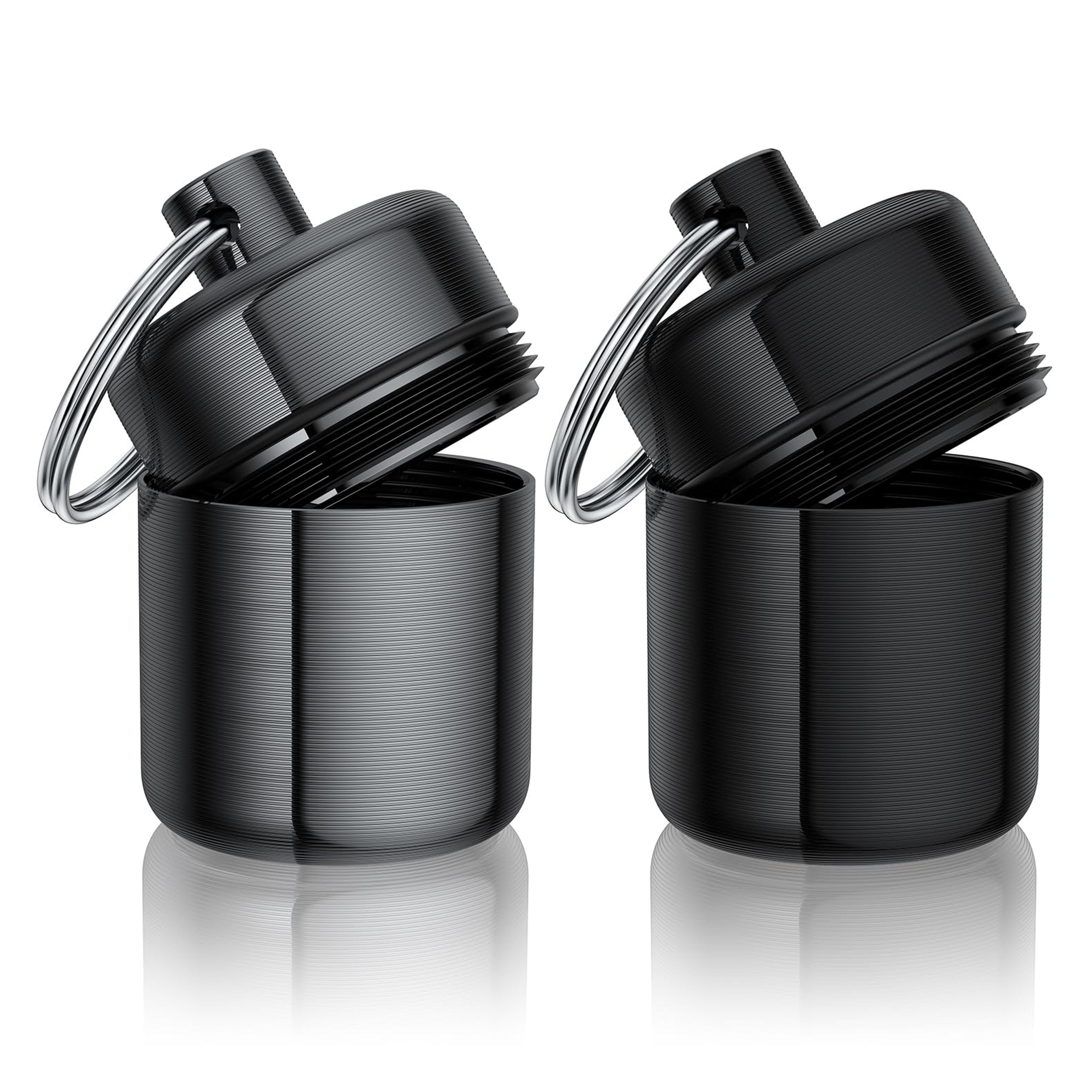 2. Aluminum Ear Plug Carrying Case Keychain | Black