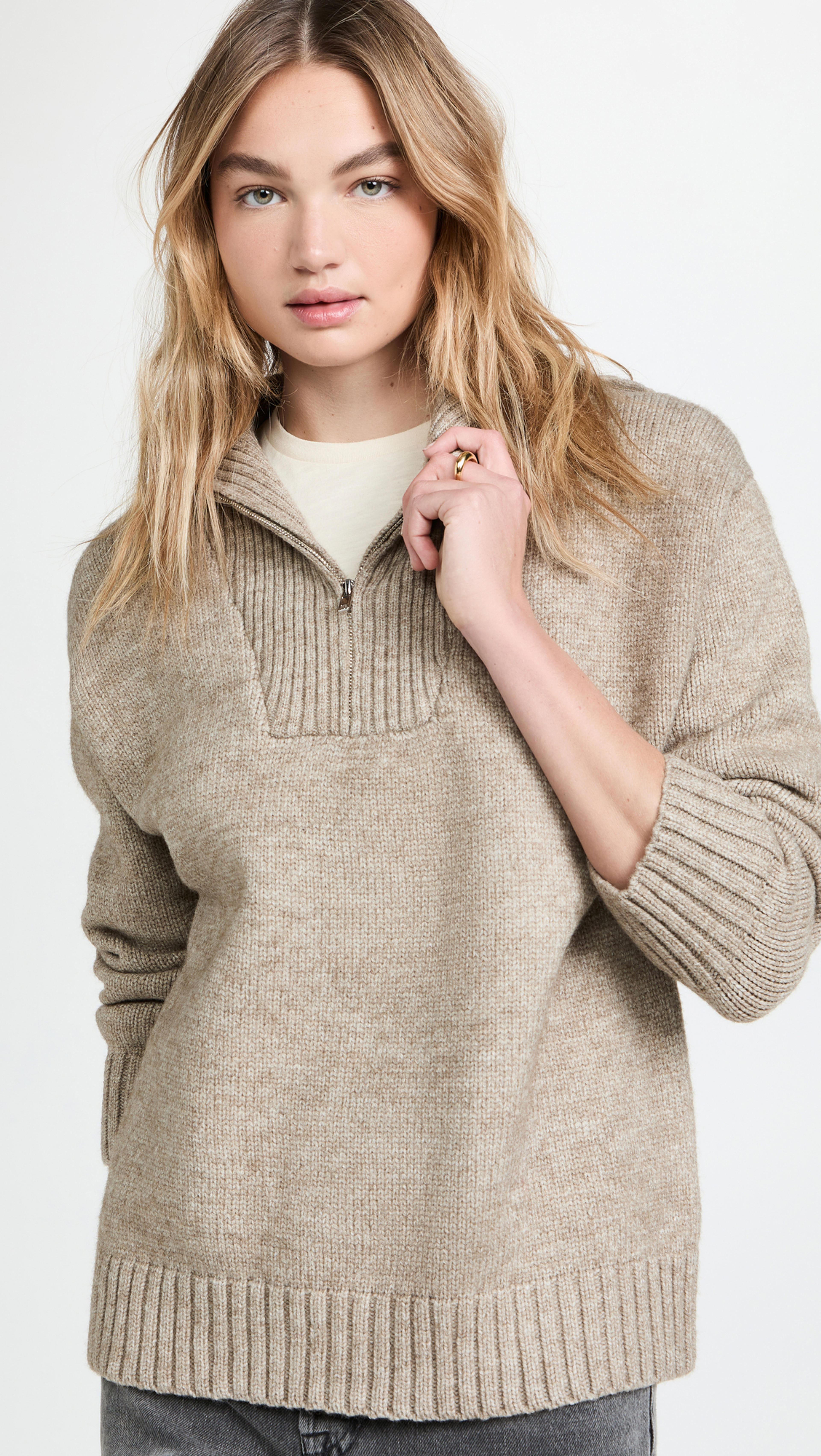 Knitweat Pullover with Front Zipper