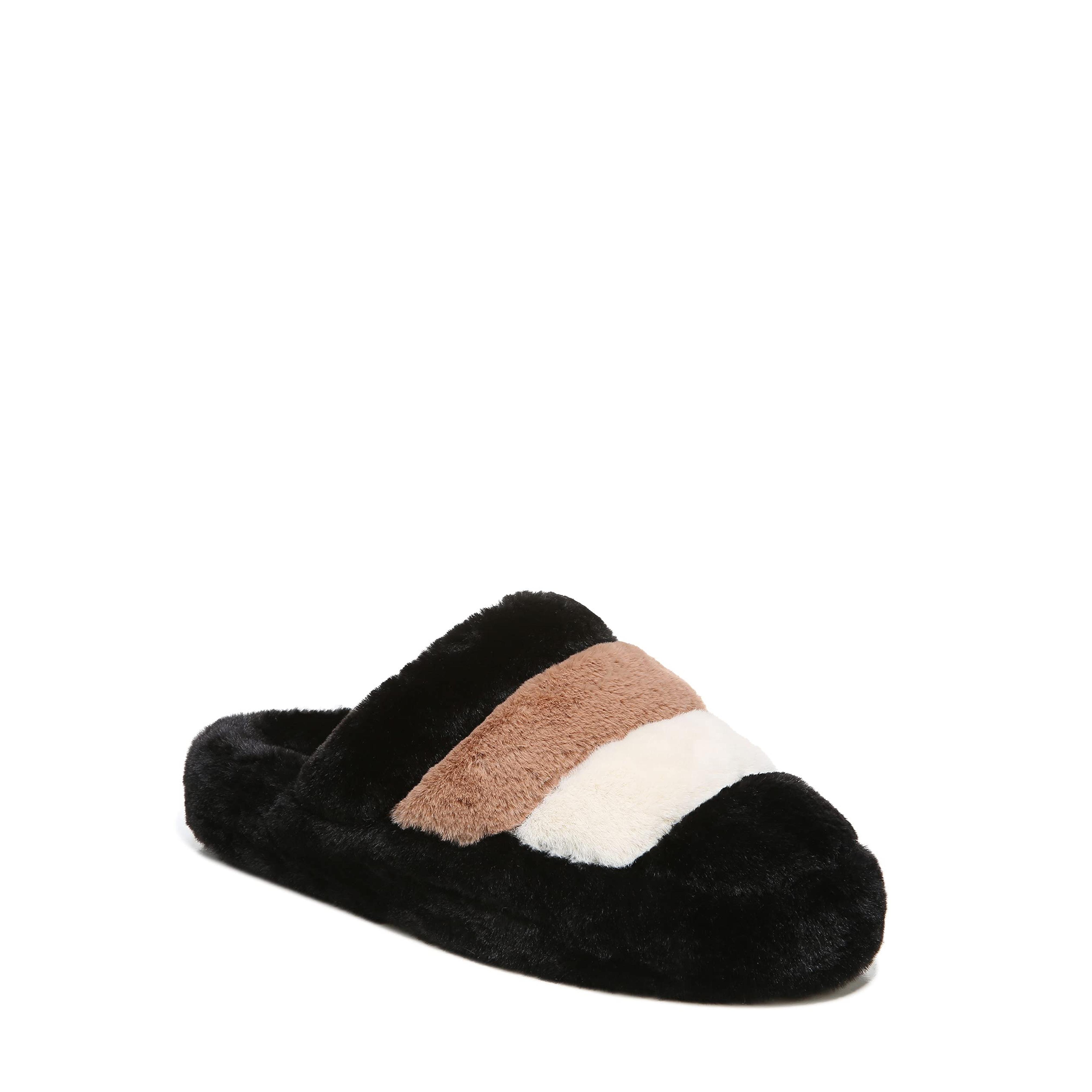 Vionic Karma Cosmina Women's Fuzzy Mule Slipper- Supporting Indoor/Outdoor Slippers that Include Three-Zone Comfort with Orthotic Insole Arch Support, Medium Fit Sizes 5-11