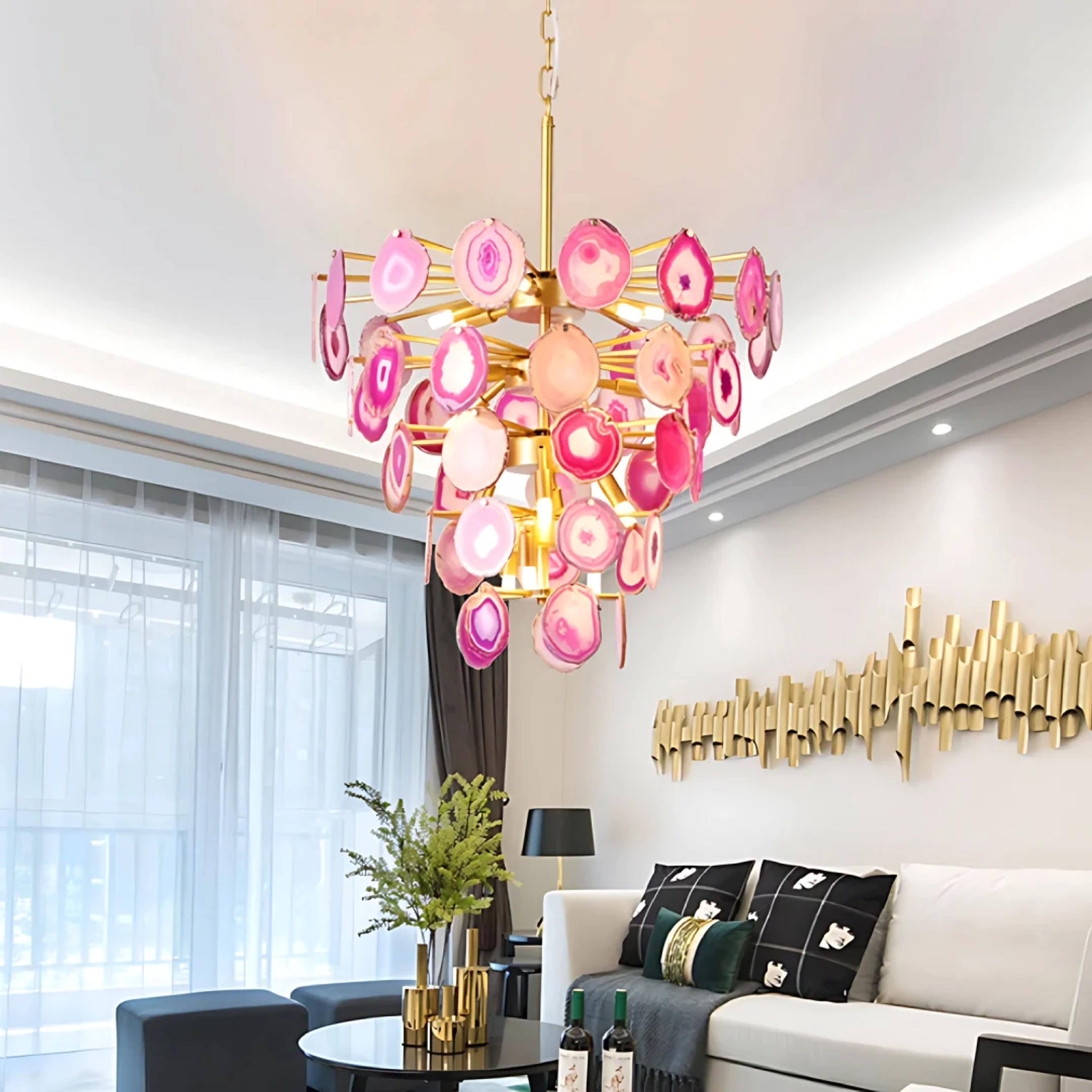 Agate Chandelier Series: Radiant Starlight and Elegant Blossom