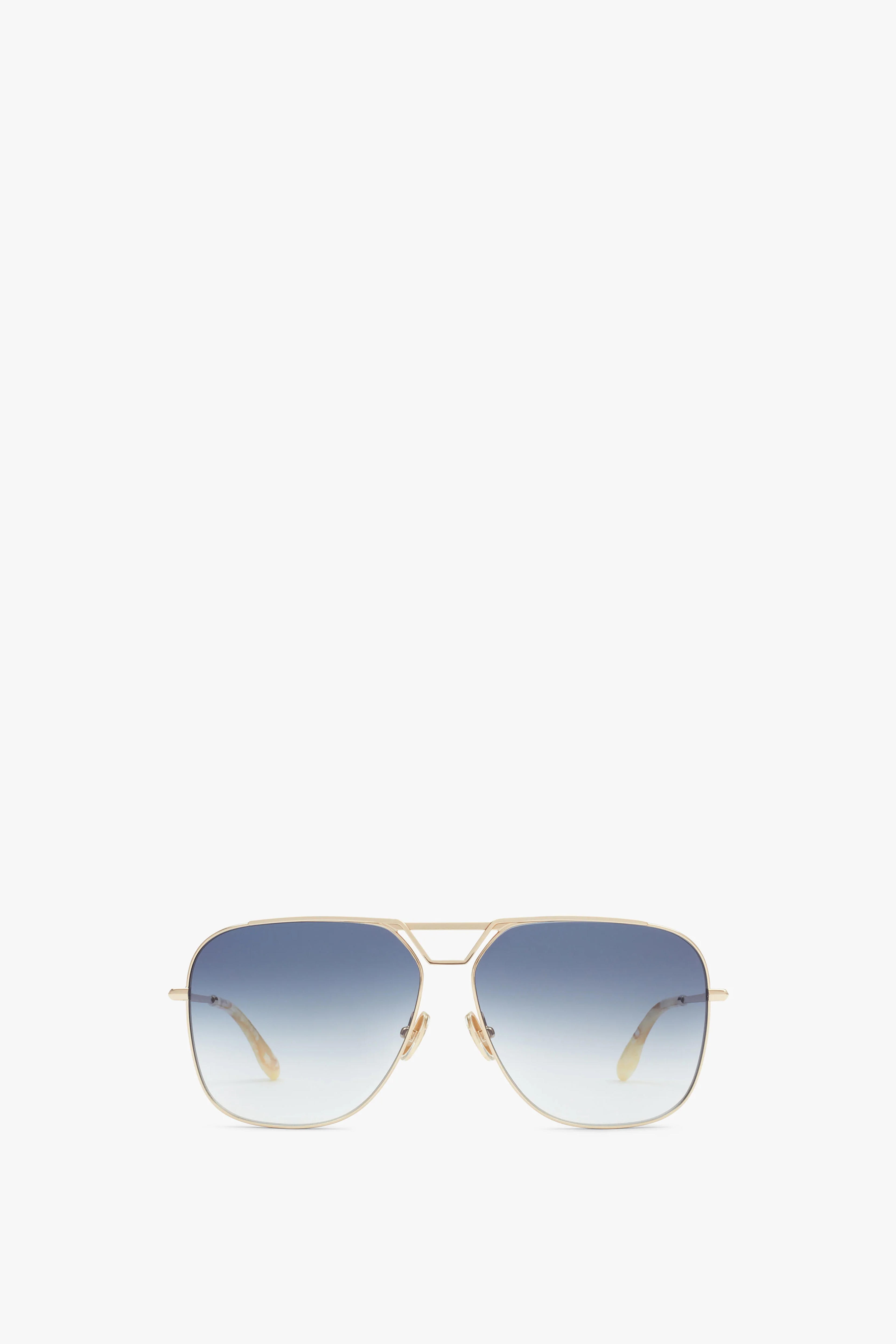 Classic V Metal Navigator Sunglasses In Gold Blue – Victoria Beckham Ltd