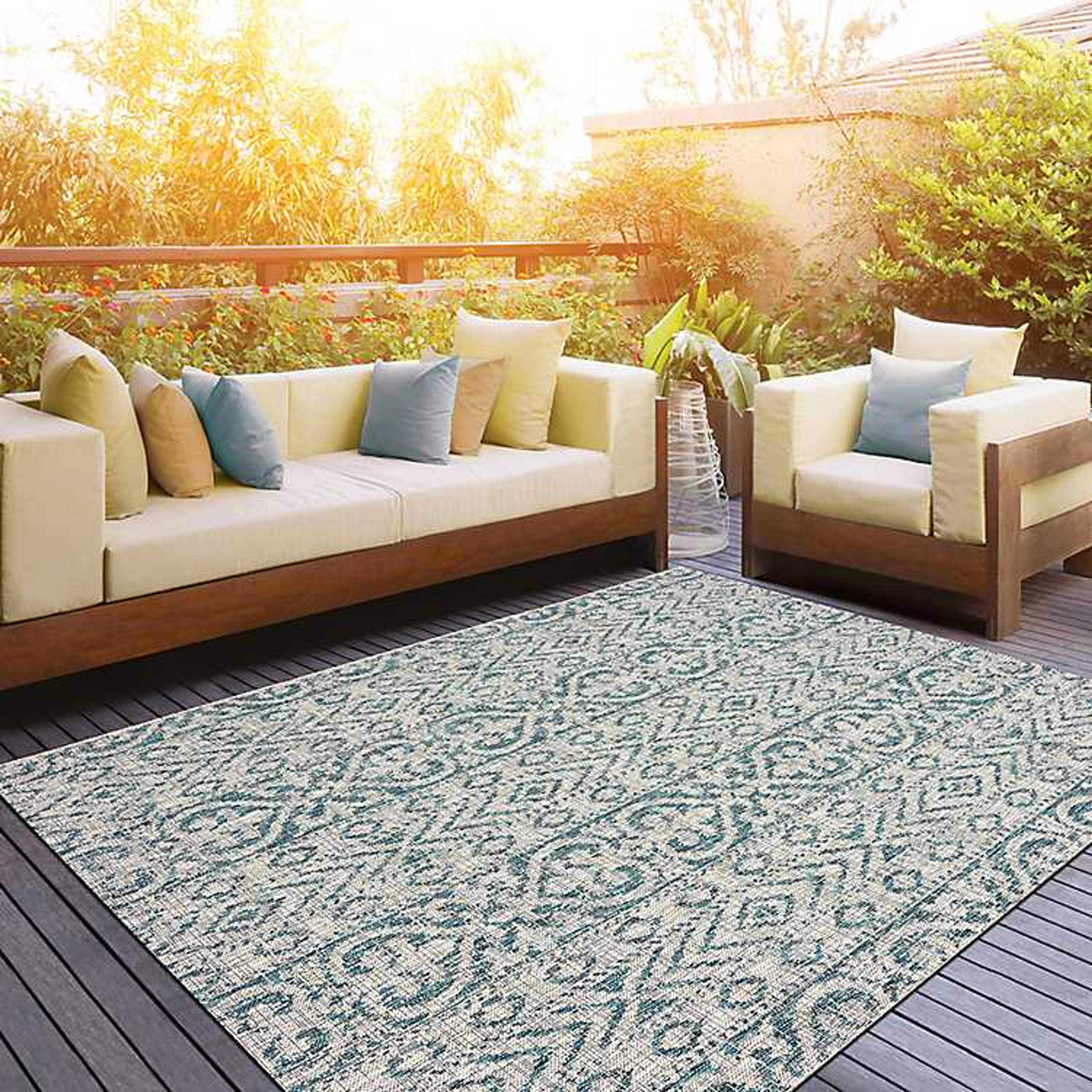 Azure Terrace Sun Shower Outdoor Area Rug, 5x8 | Kirklands Home