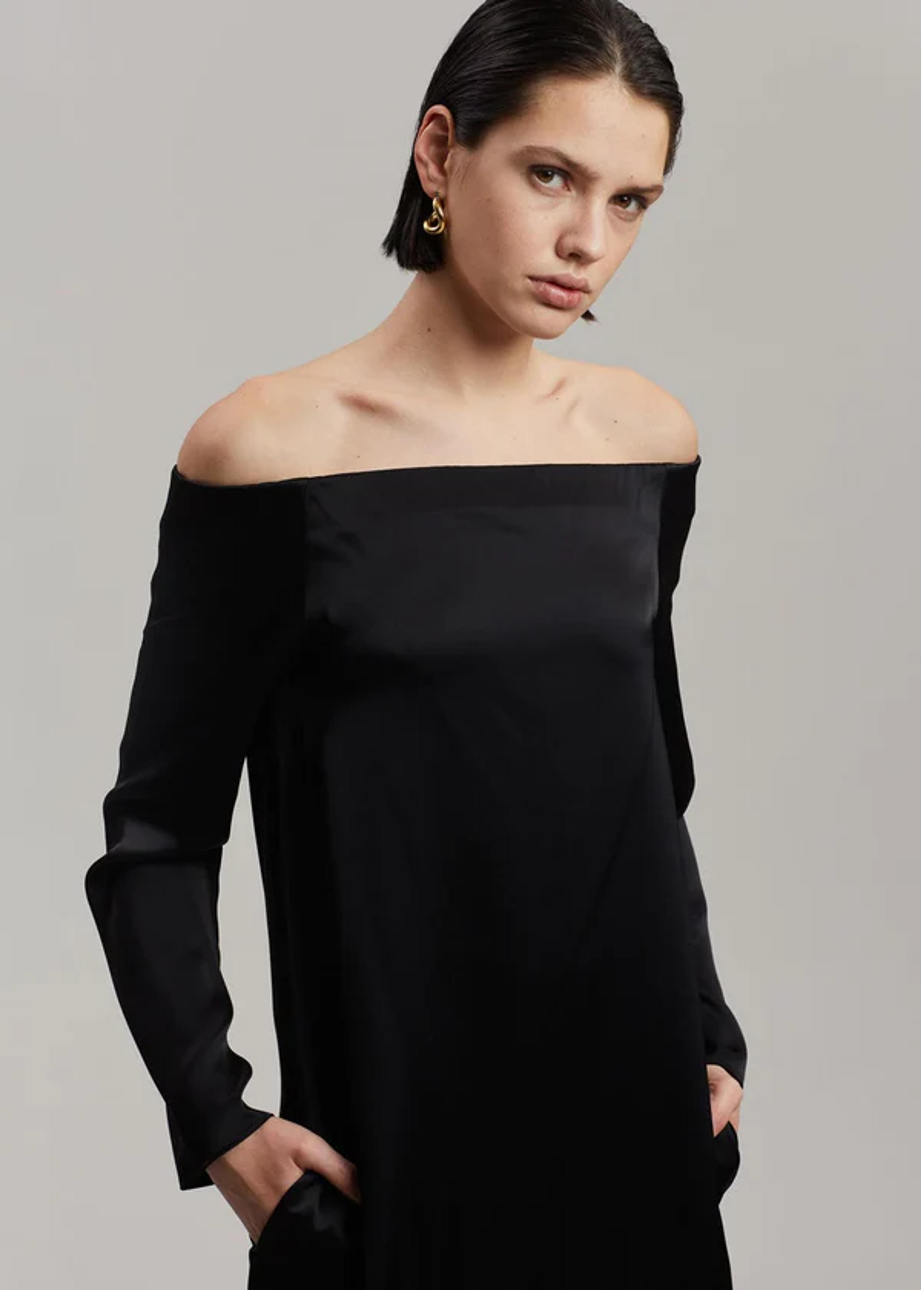 Esse Studios Off Shoulder Column Dress - Black Dress Esse Studios