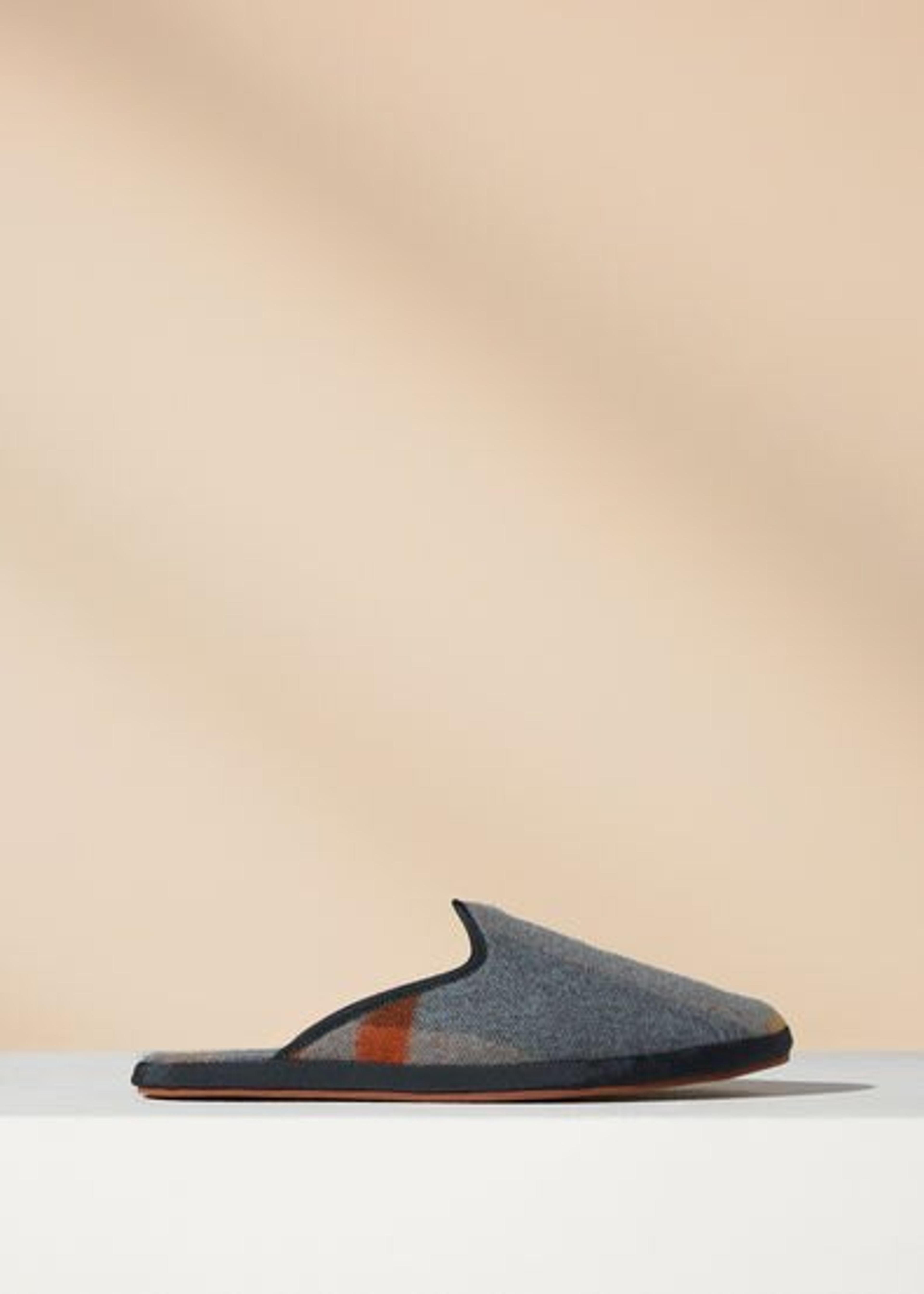 Open Venice Slippers in Cashmere Misty Yellow/powder Azure/baked Clay | Loro Piana