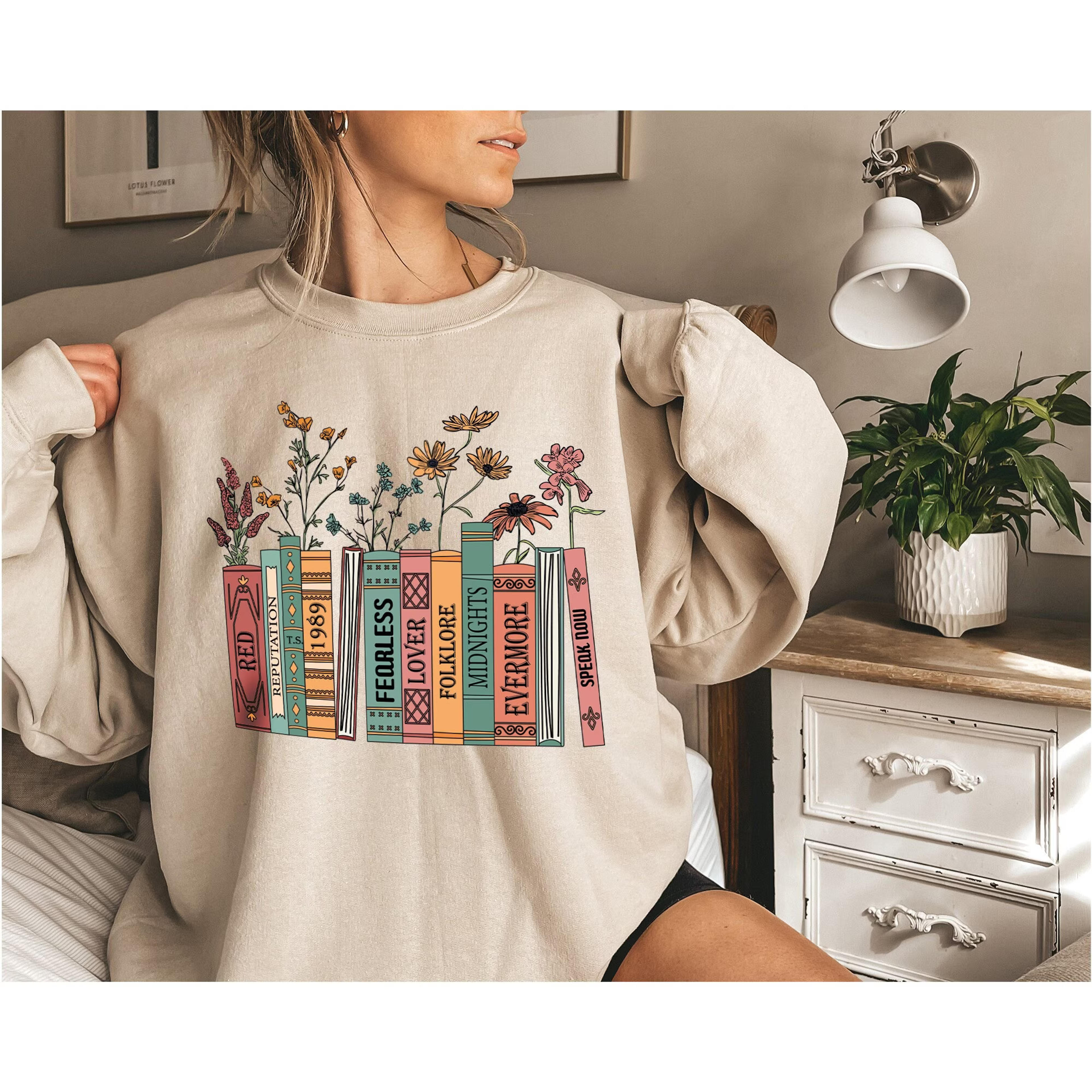 Albums as Books Sweatshirt Trendy Aesthetic for Book Lovers