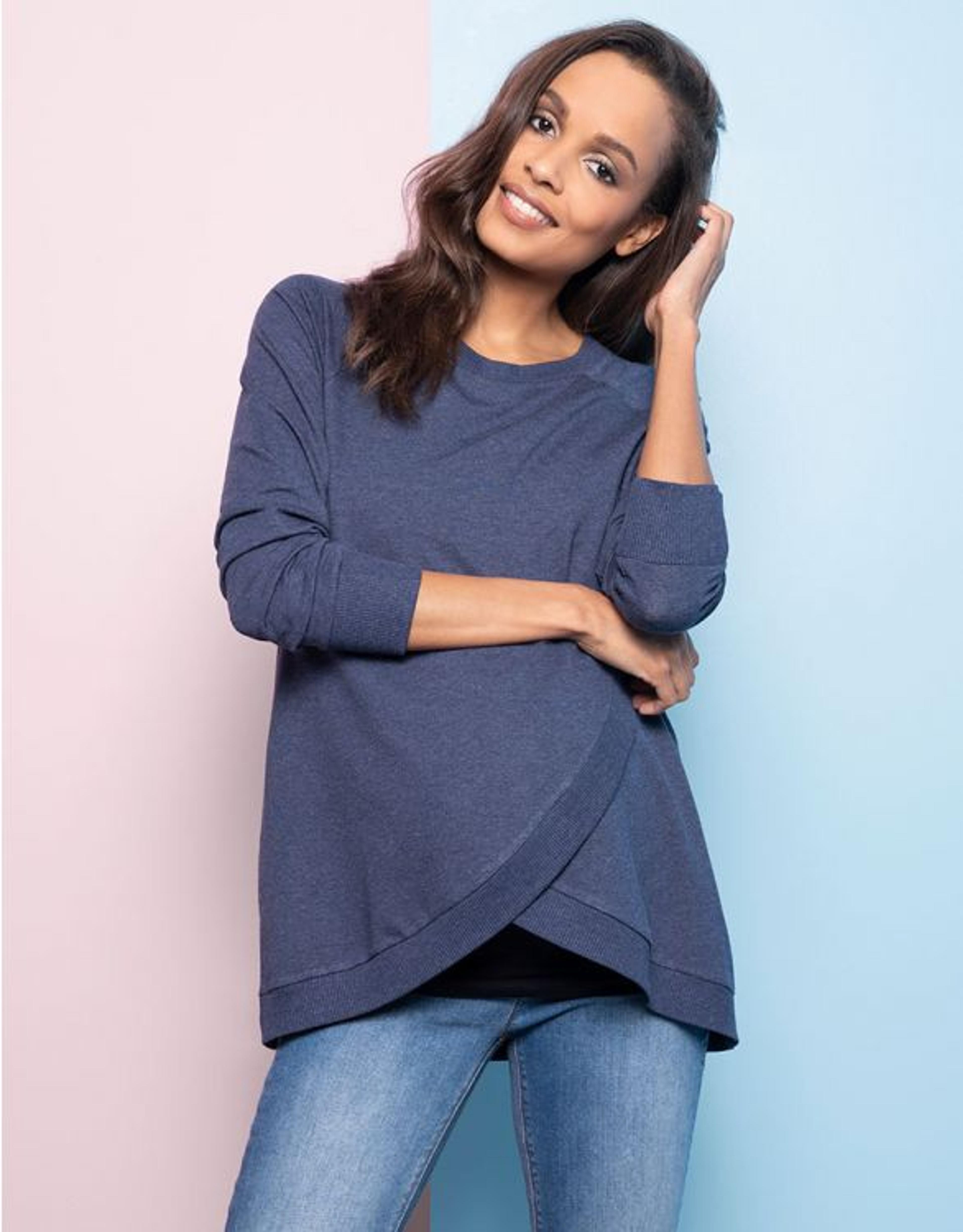 Blue Maternity & Nursing Sweatshirt | Seraphine