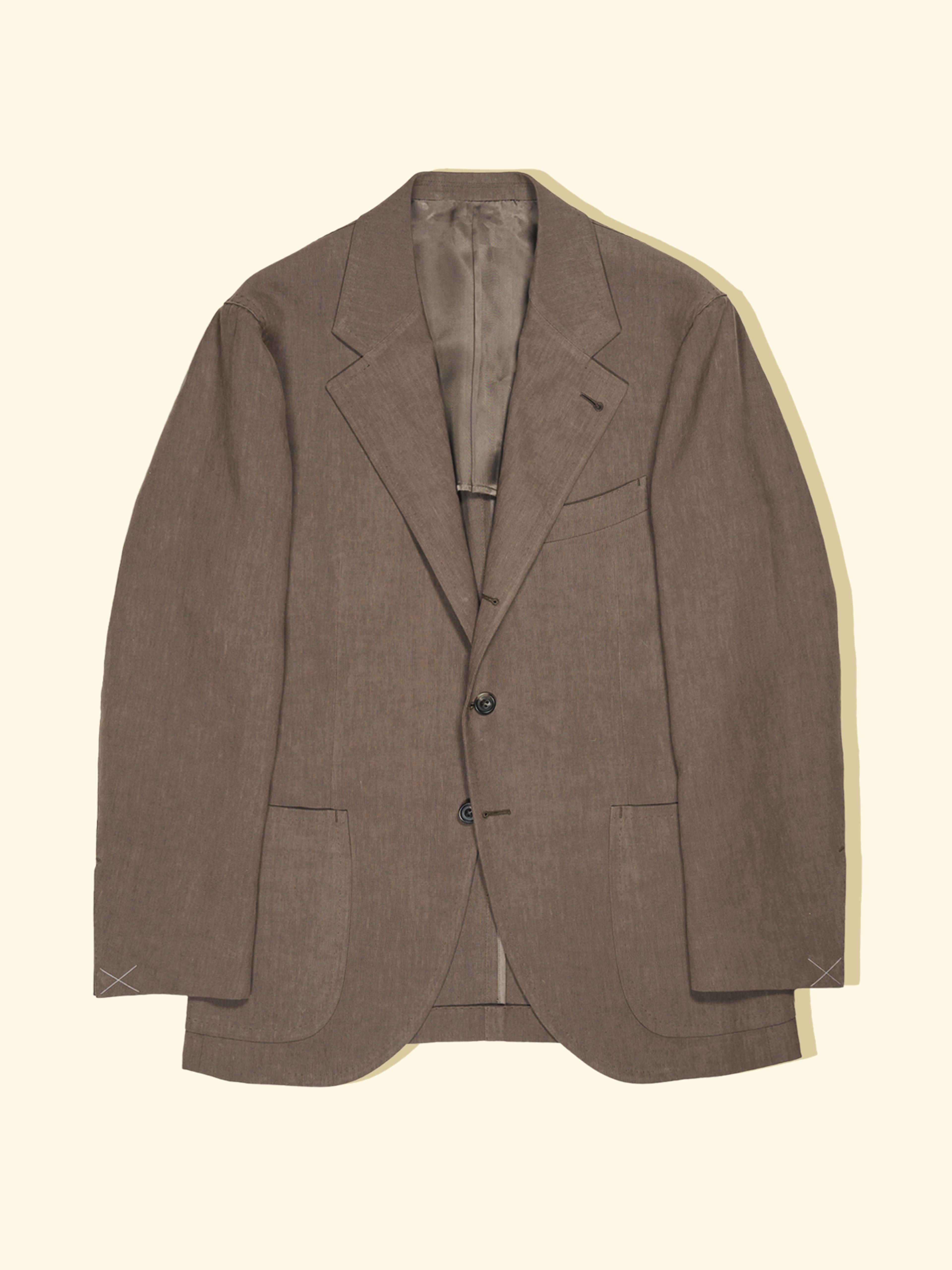 Sueded Linen Suit Jacket - Cappuccino — The Anthology