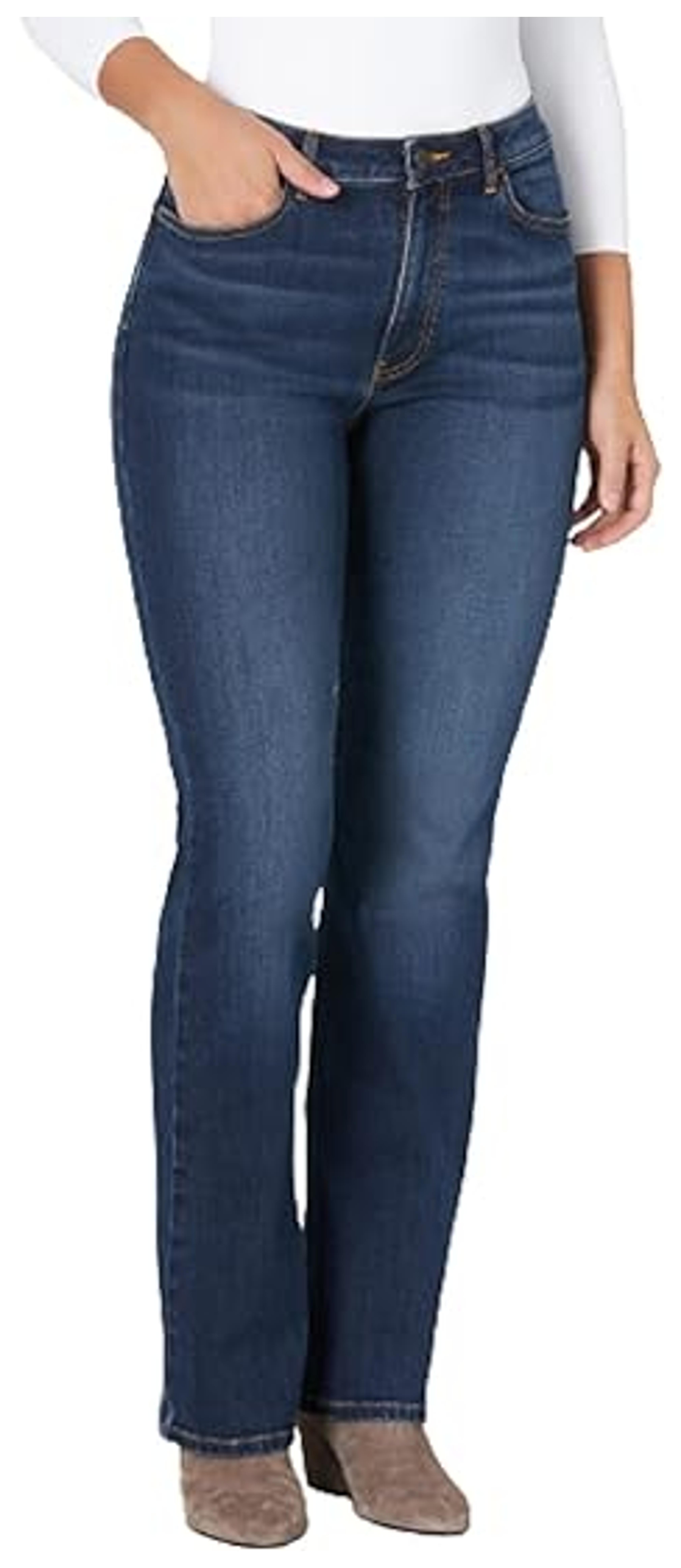 Wrangler womens High Rise True Straight Fit Jeans, Stockton, 18-32 US at Amazon Women's Jeans store