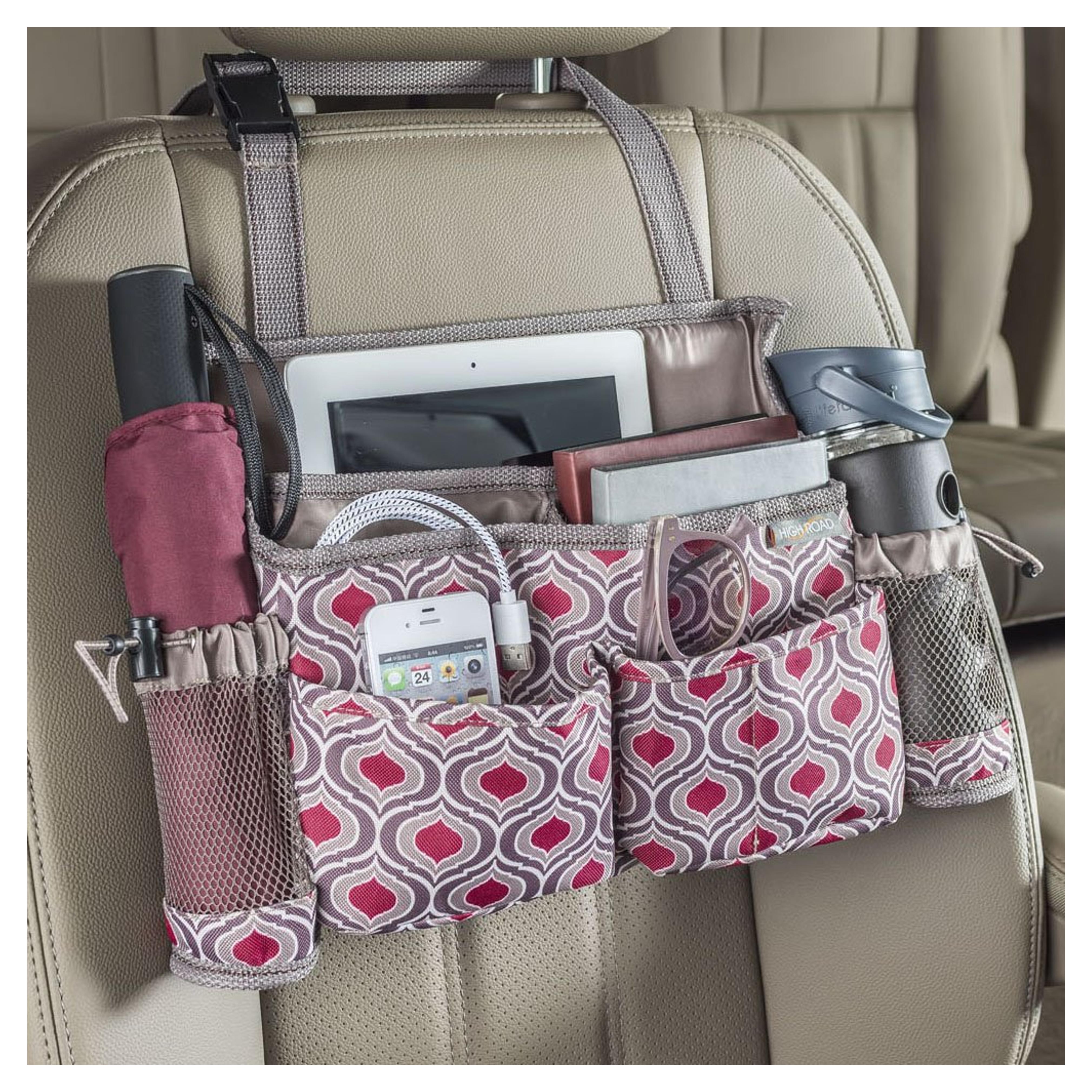 High Road SwingAway Front Seat Car Organizer for Work Supplies and Driving Essentials with Side Bottle and Cup Holders