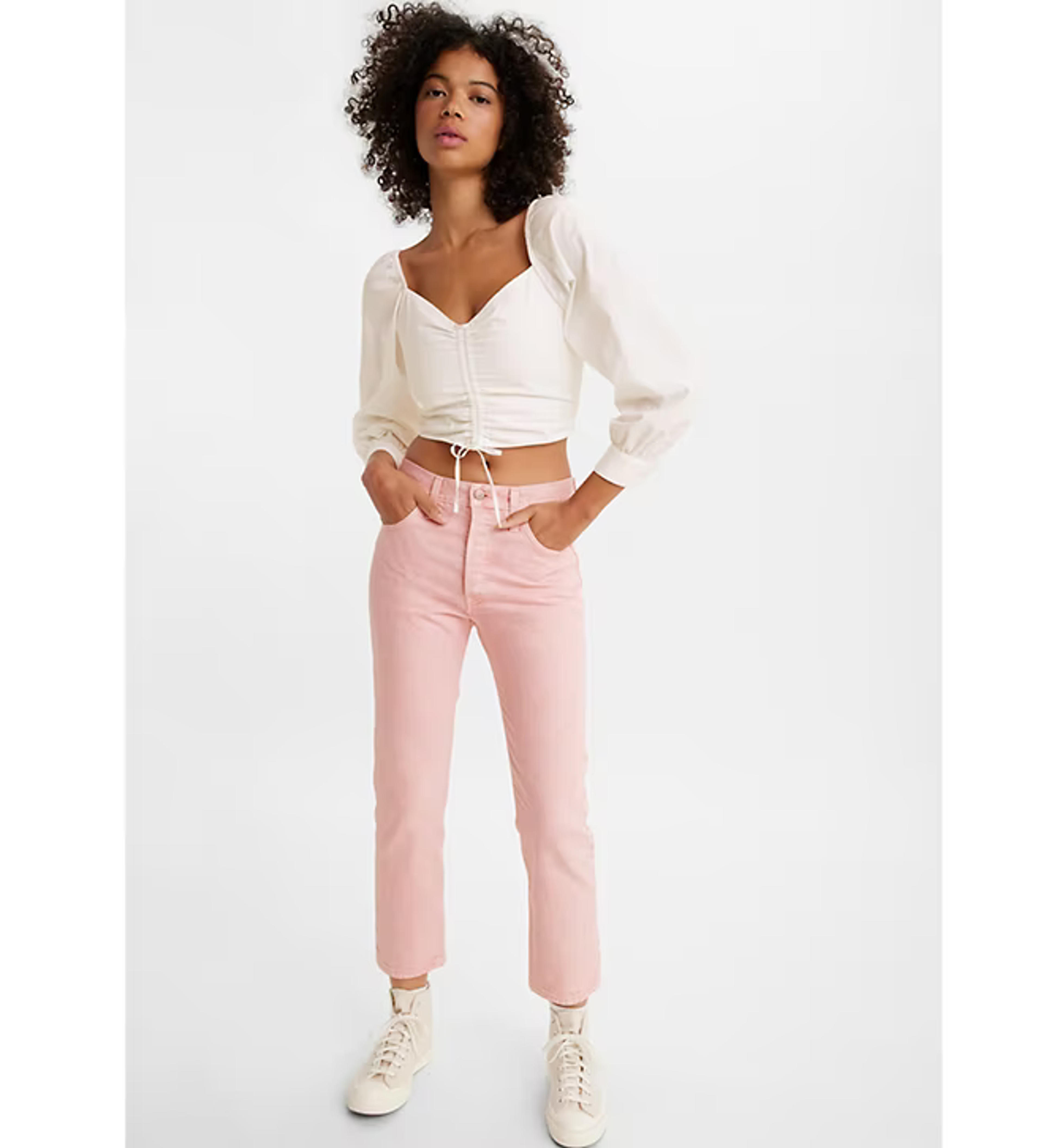 501® Original Cropped Women's Colored Denim Jeans - Pink | Levi's® US