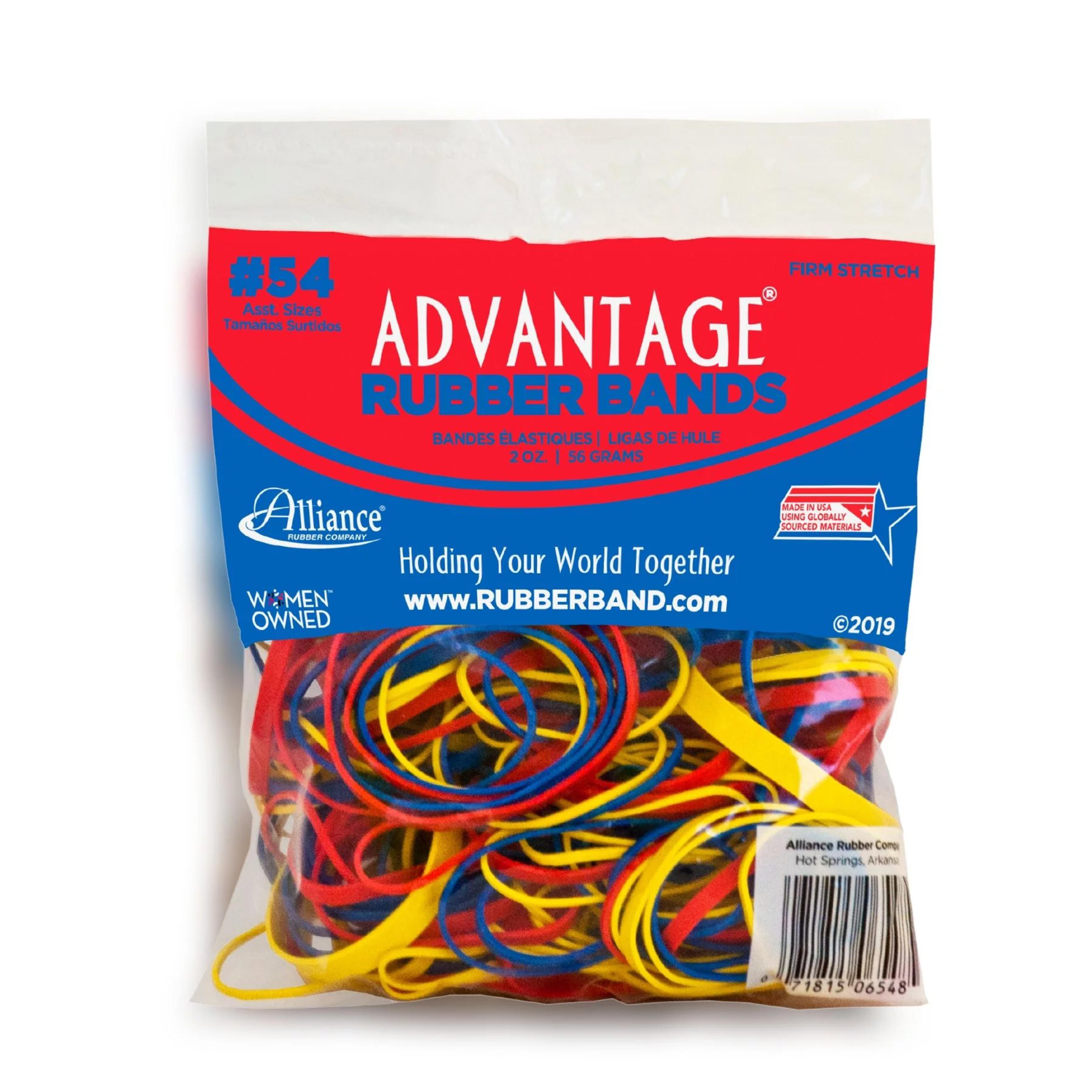 Alliance 2654A, #54, (Assorted Sizes) Advantage Rubber Bands, 2 oz Bag of Assorted Colors - Walmart.com